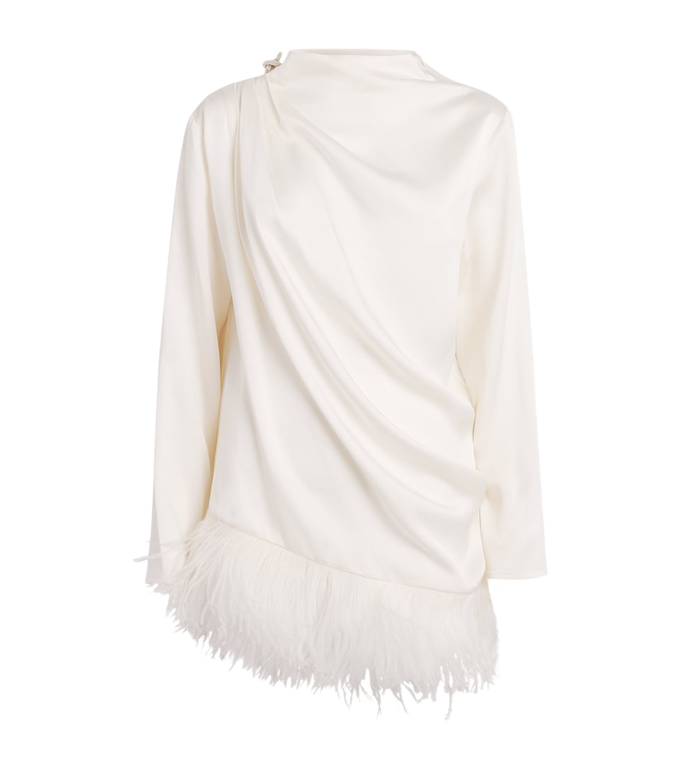 Fabiana Filippi Womens Feather-Trim Enver Top Burro