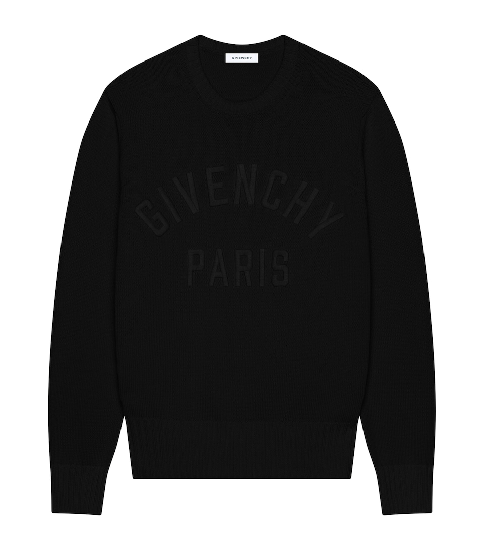 Givenchy Mens Wool-Cashmere Sweater Black