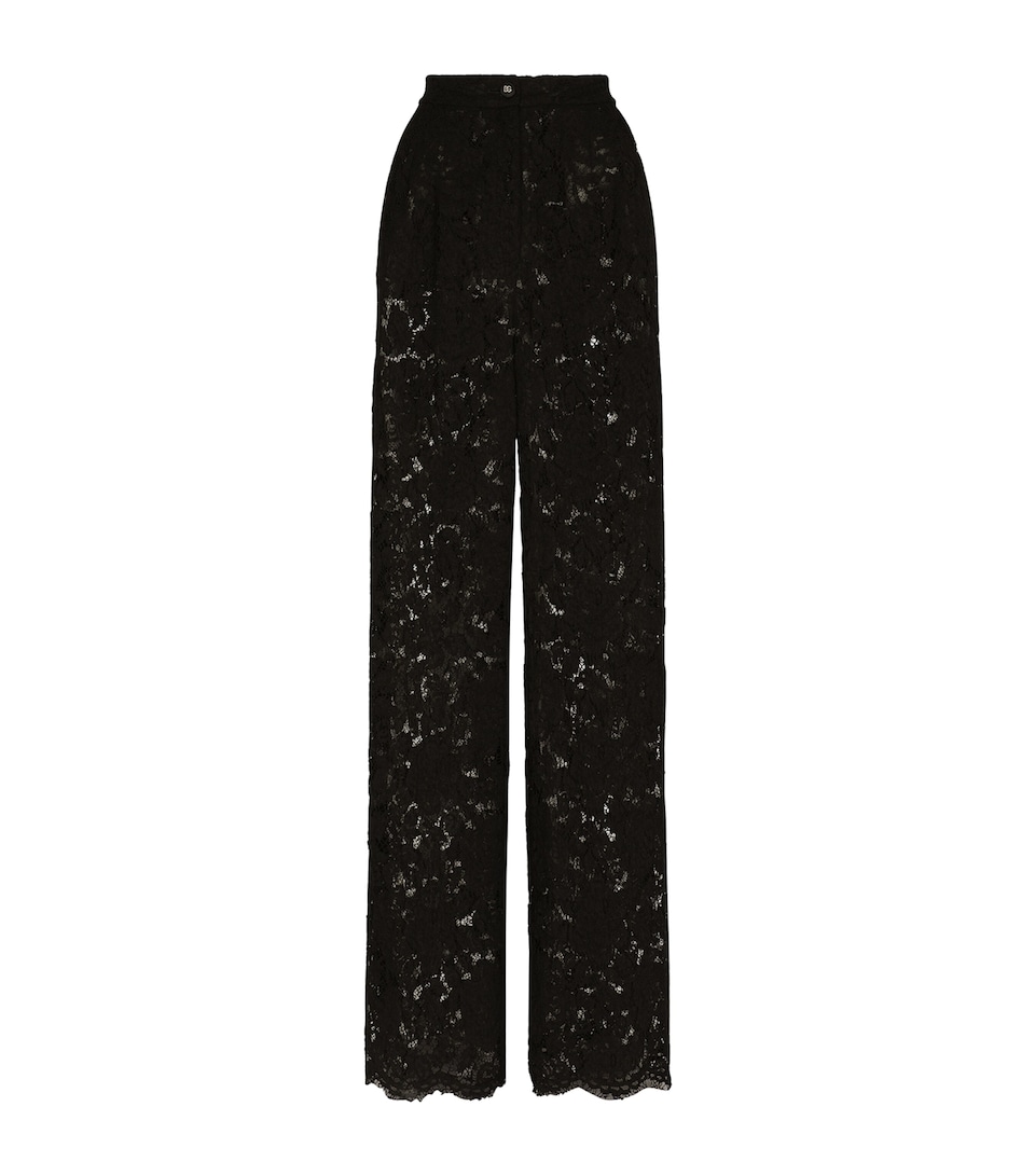 Dolce&Gabbana Womens Lace Tailored Trousers Black