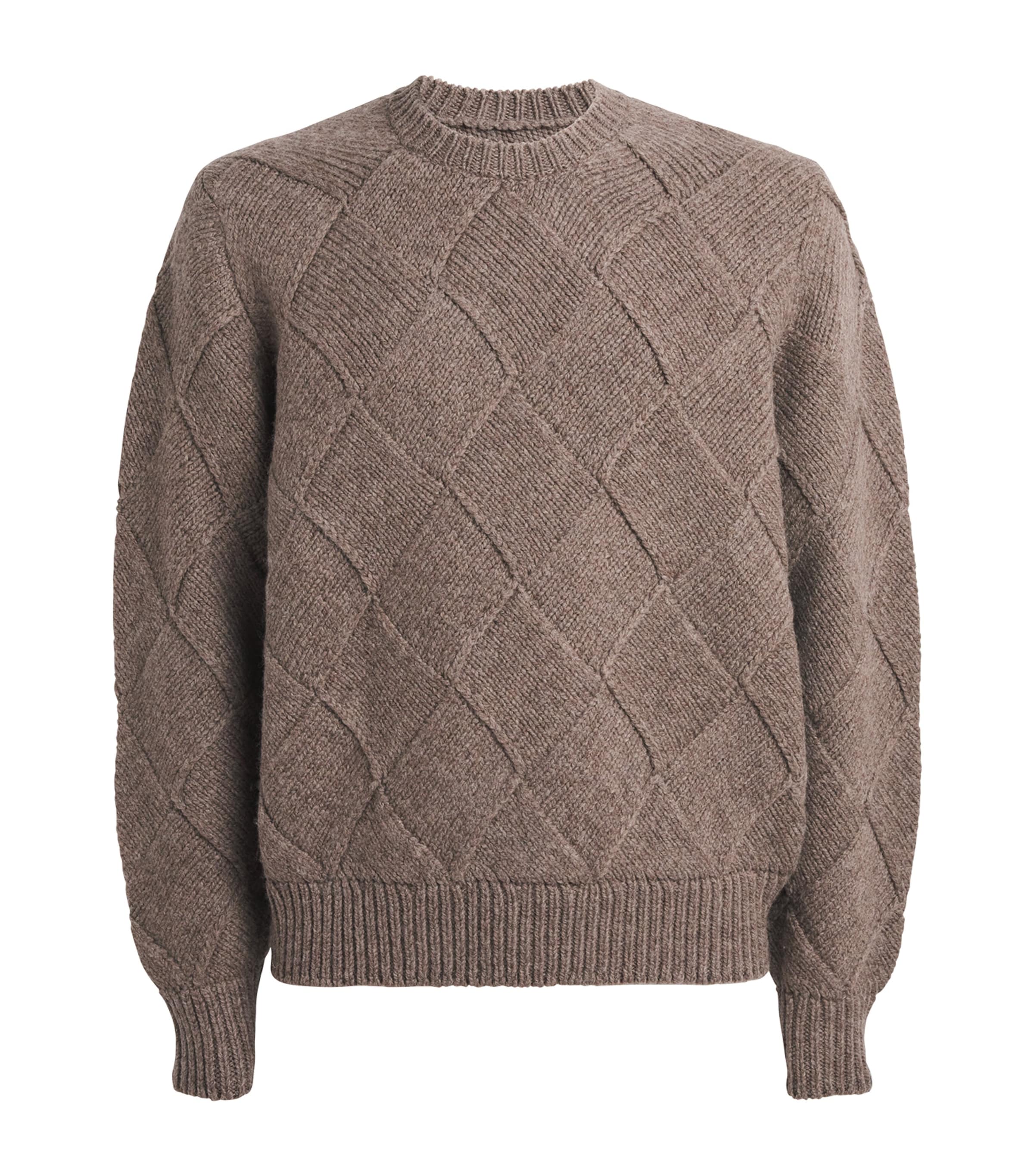 Wool Basket-Knit Sweater