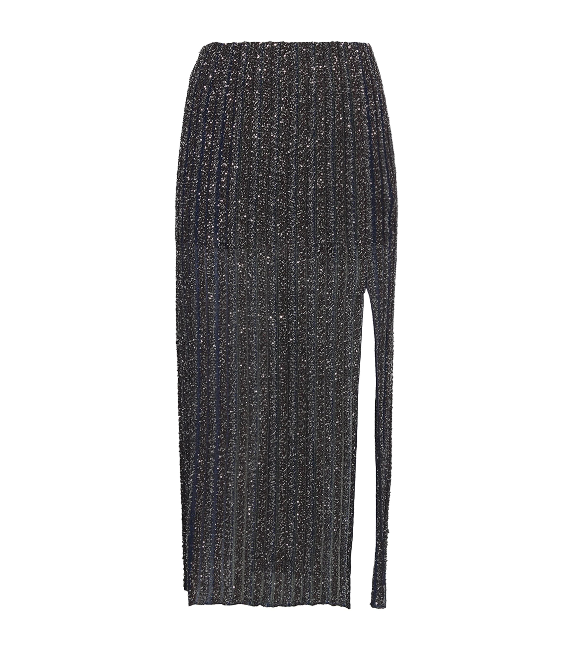 Missoni Womens Metallic Pleated Midi Skirt Smspsmtcl Bk,bl,gr,g