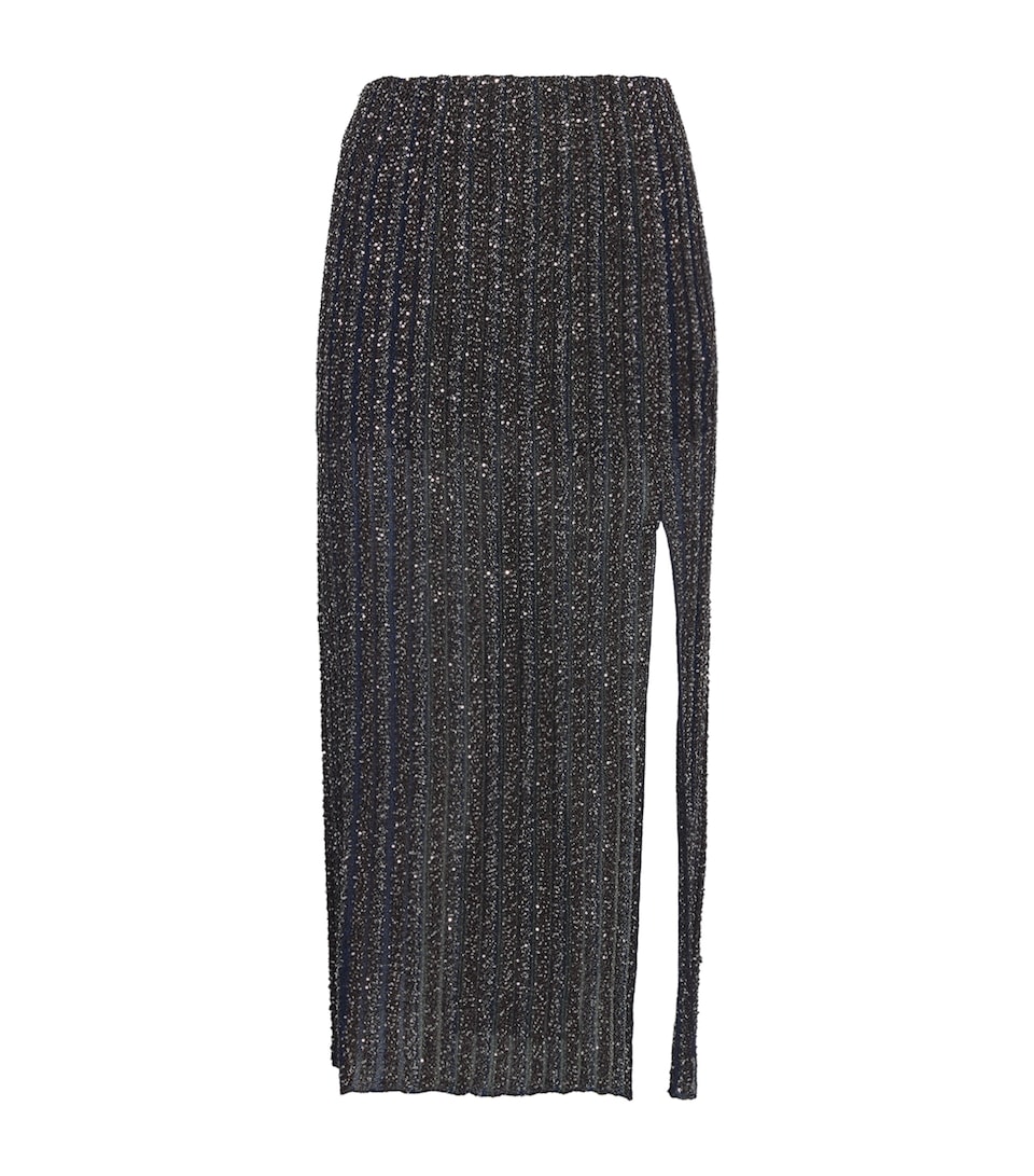Missoni Womens Metallic Pleated Midi Skirt Smspsmtcl Bk,bl,gr,g