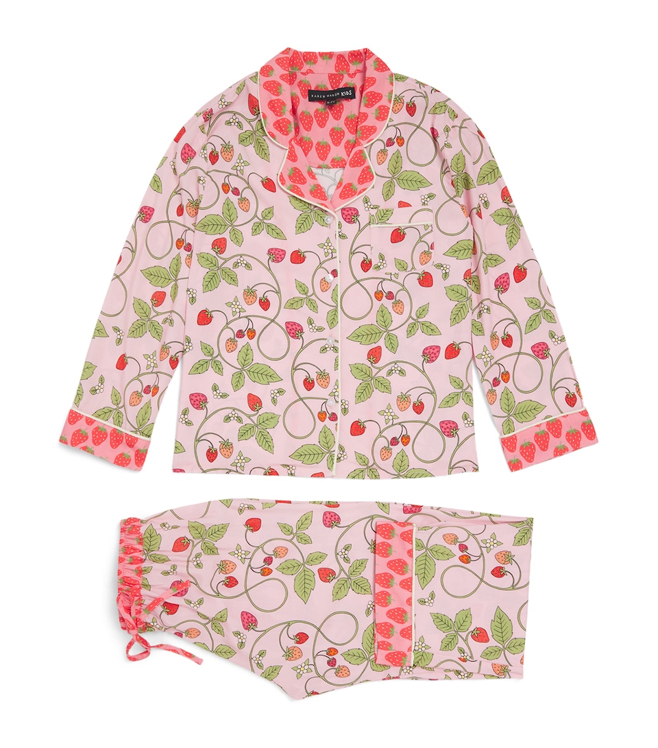 KAREN MABON KIDS Strawberries and Cream Print Pyjama Set (2-13 Years) Pink