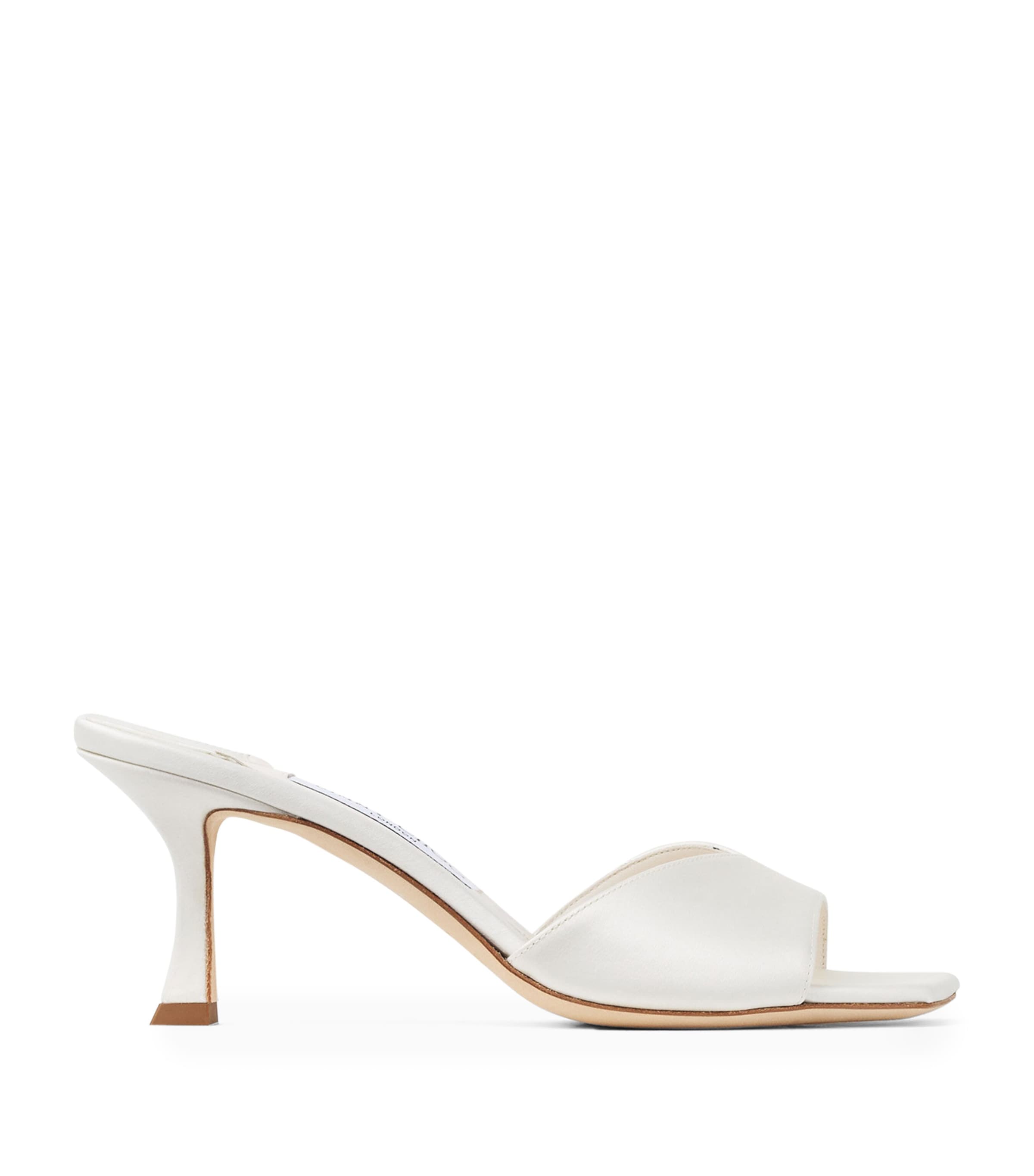 Jimmy Choo Skye 70 Satin Mules Ivory