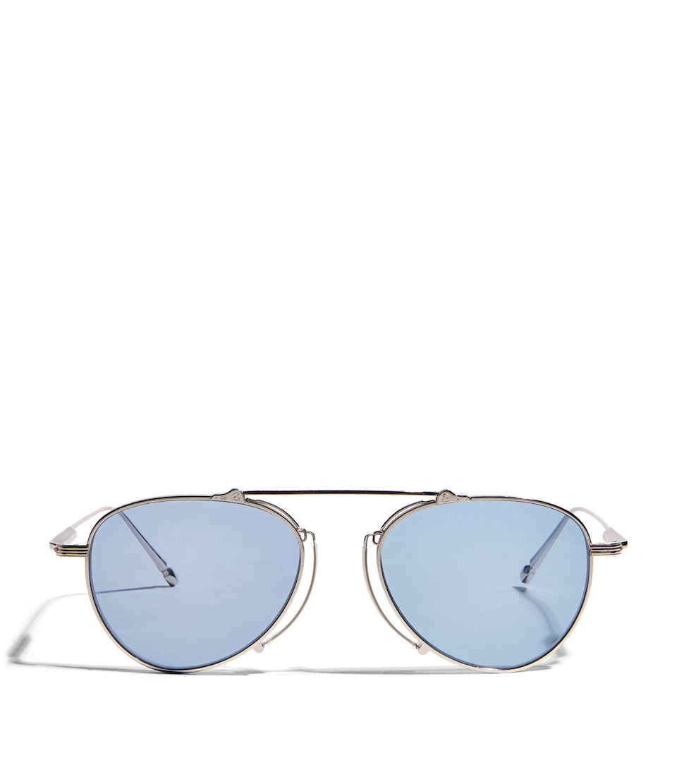 Matsuda M3130 Aviator Sunglasses Pldm Wht Coblt Blu