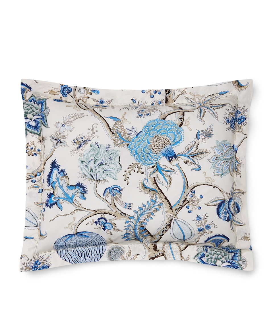 Sferra x Scalamandré Cotton Pondicherry Standard Pillowcase (75cm x 50cm) Sea
