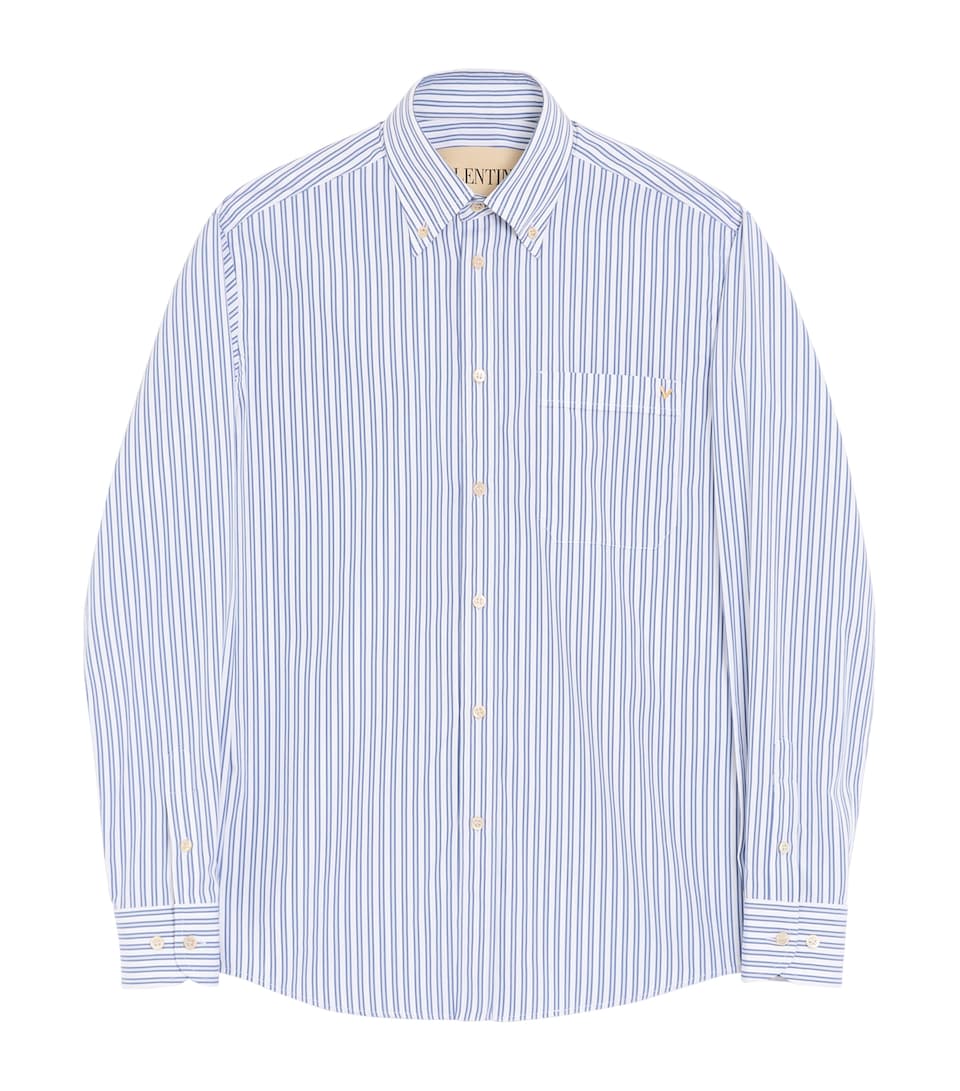 Valentino Mens Cotton Stripe Shirt