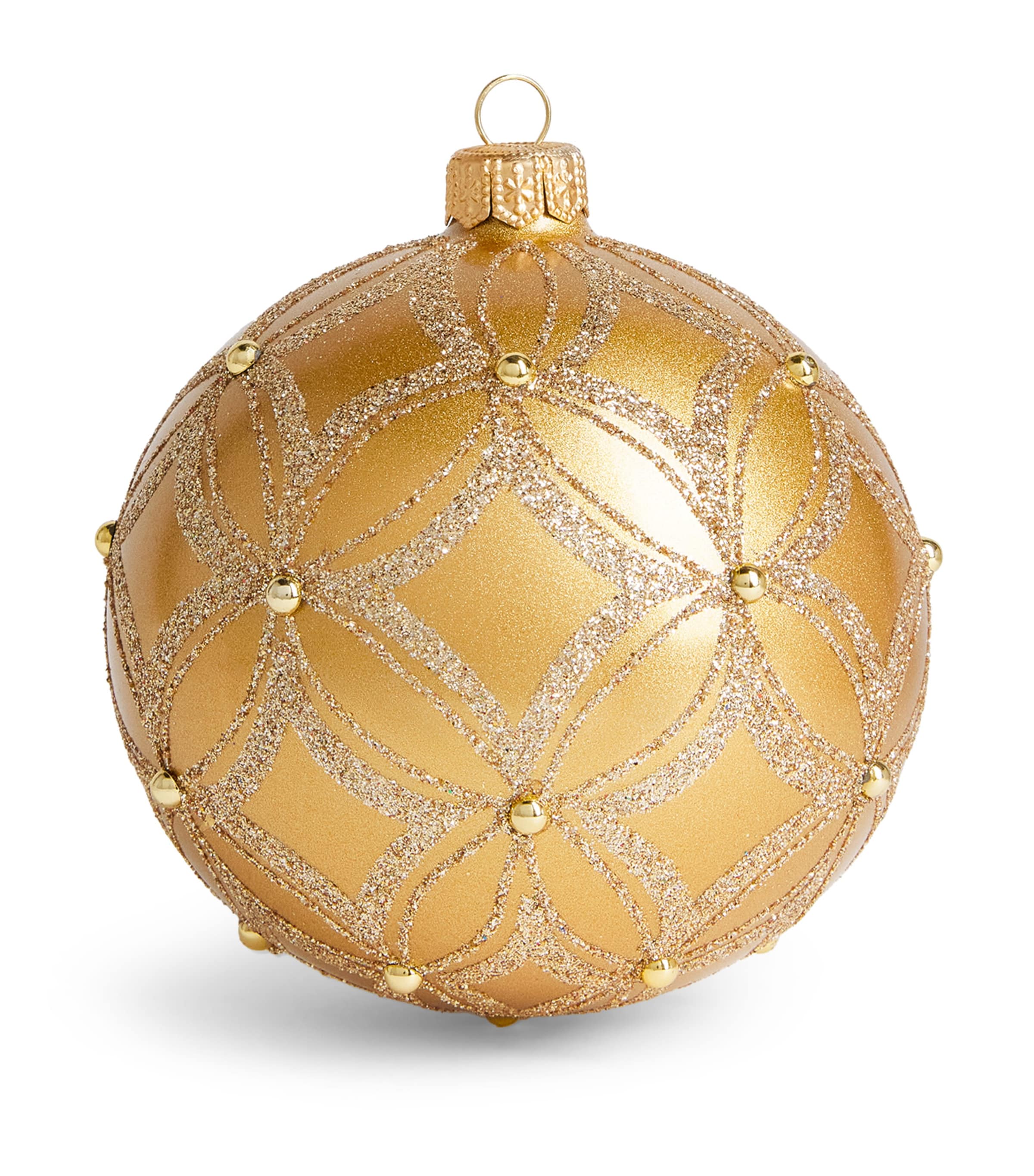 Harrods Shimmer-Effect Glitter Bauble Gold Matt