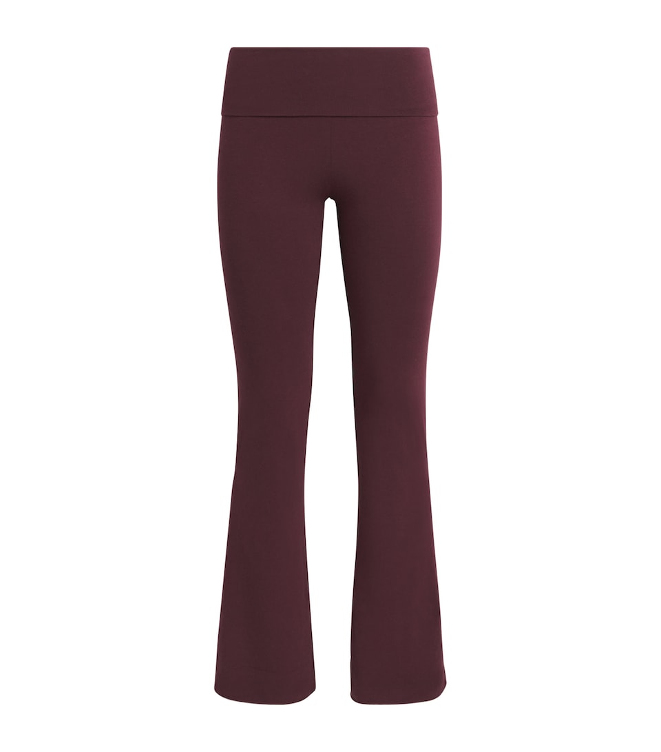 Skims Womens Cotton Jersey Foldover Trousers Currant