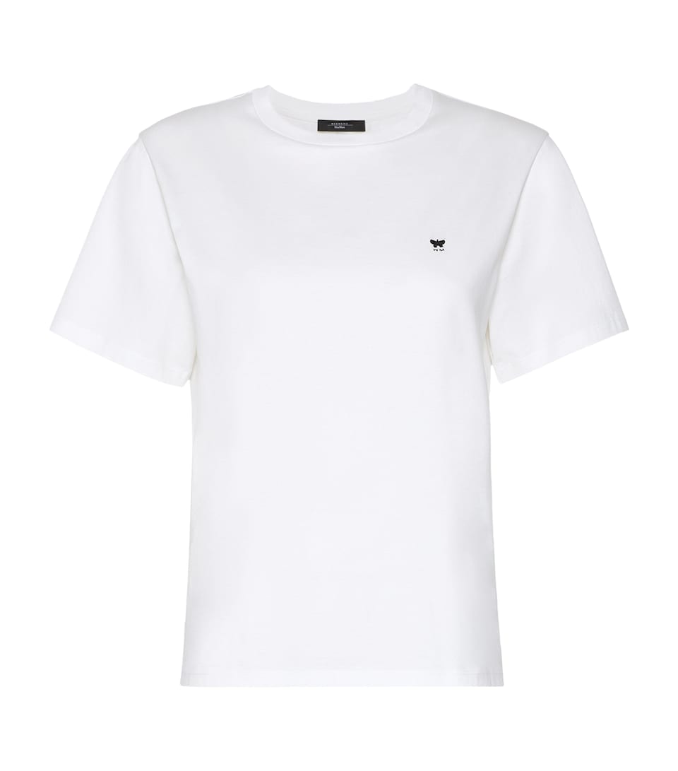Weekend Max Mara Womens Cotton Embroidered T-Shirt White