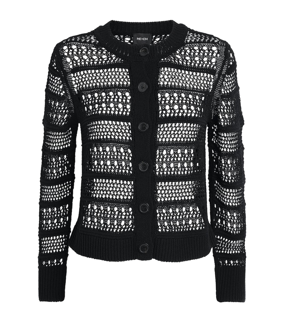 ME+EM Womens Open-Stitch Cardigan Black