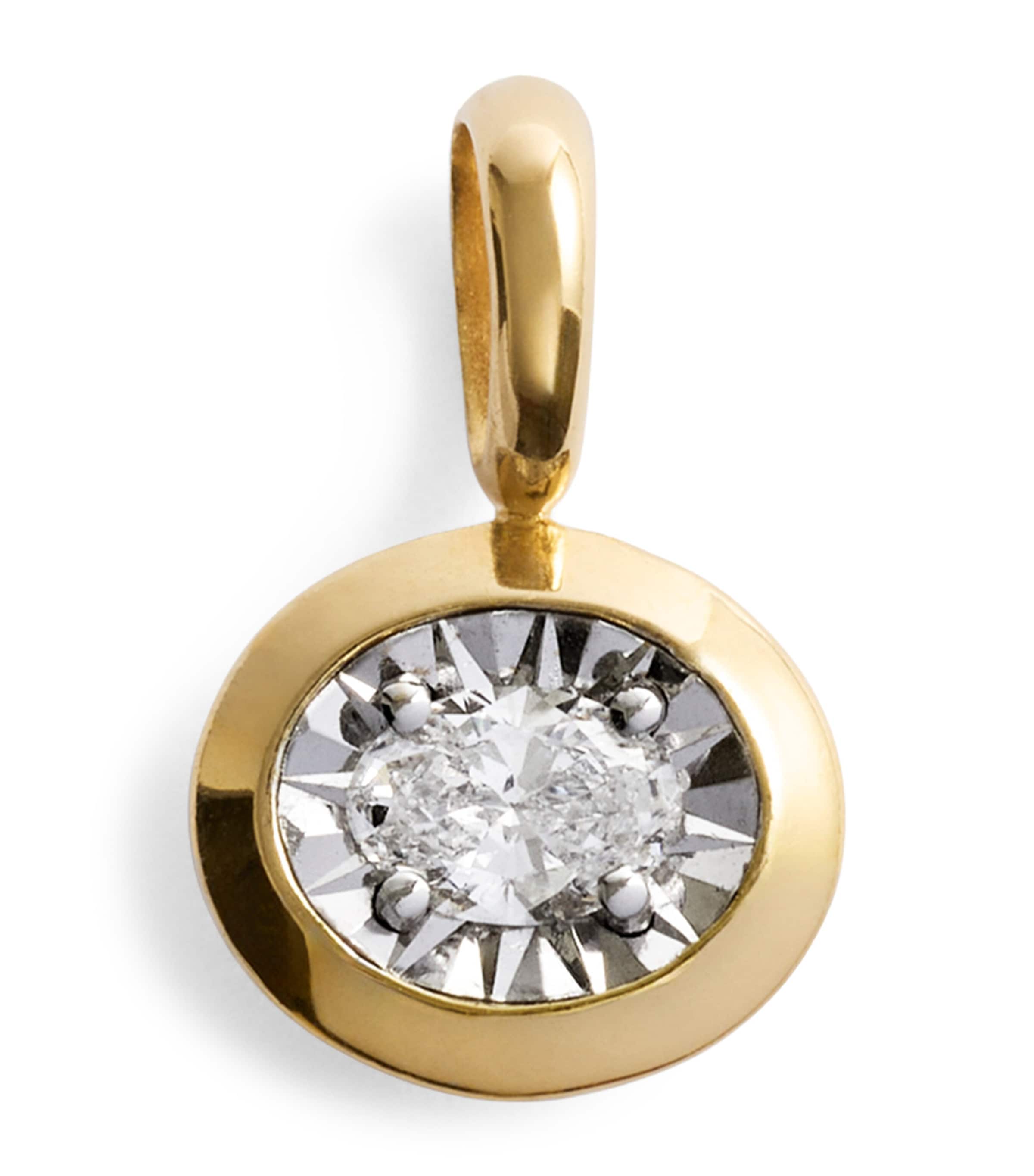Monica Vinader Gold Vermeil and Diamond Oval Pendant Gold/diamond