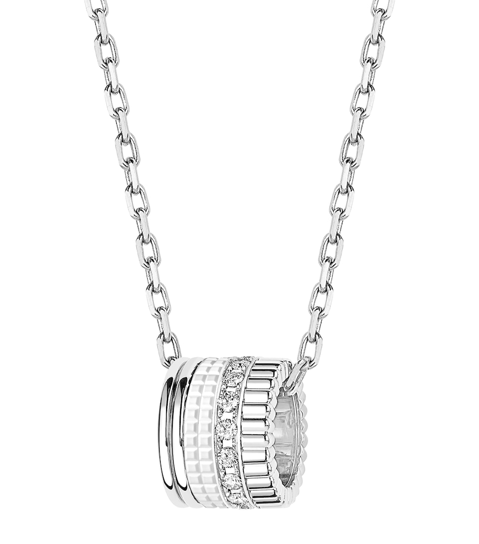 White Gold and Diamond Quatre Double White Edition Pendant Necklace