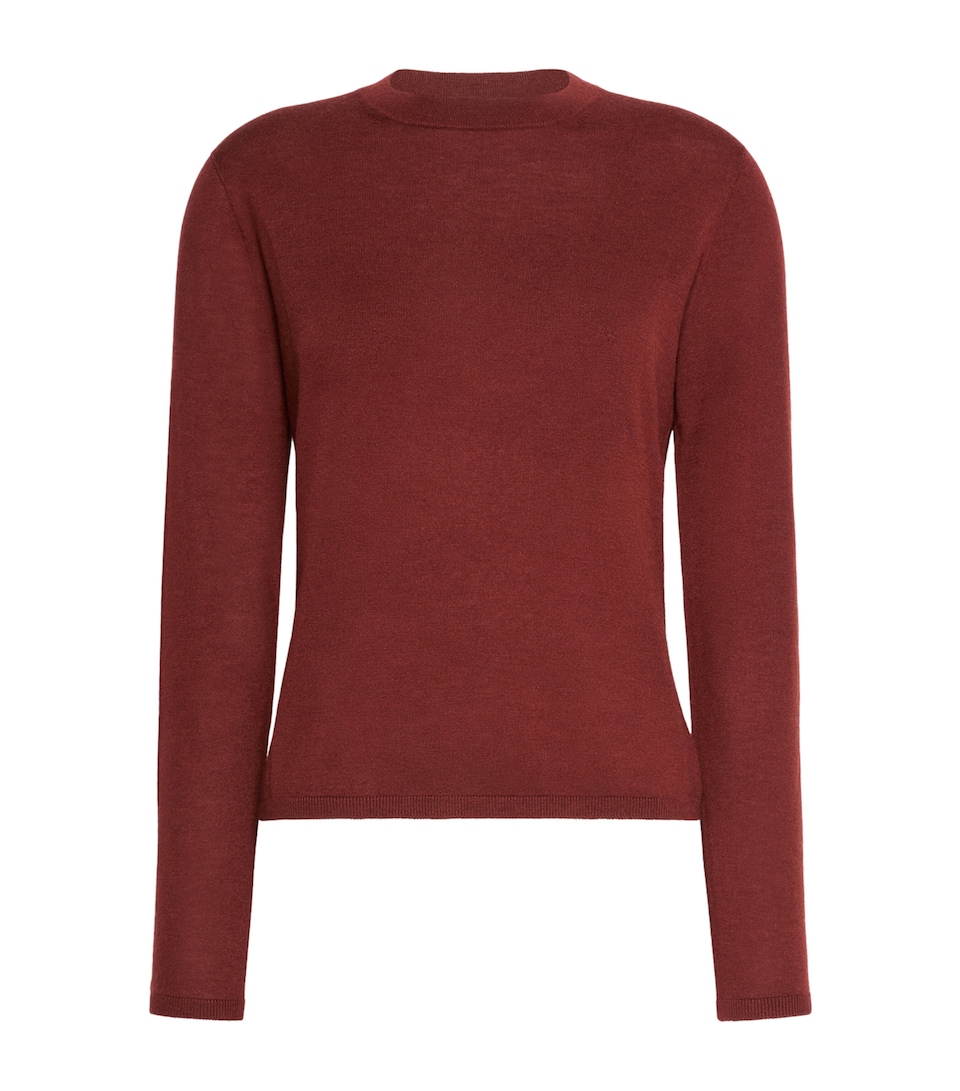 Max Mara Womens Cashmere Crew-Neck Sweater Rust