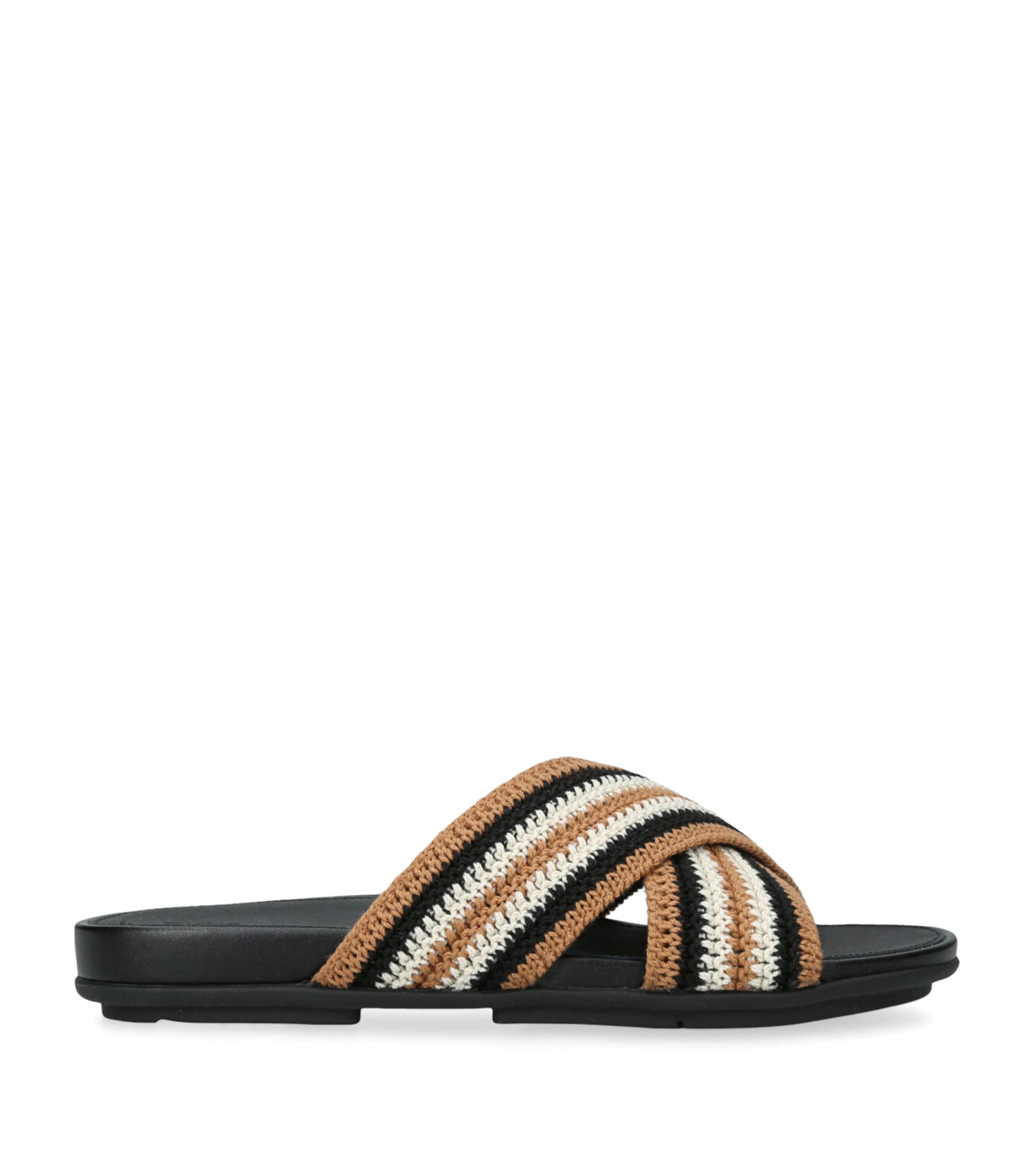 FitFlop Woven Gracie Slides Black/comb