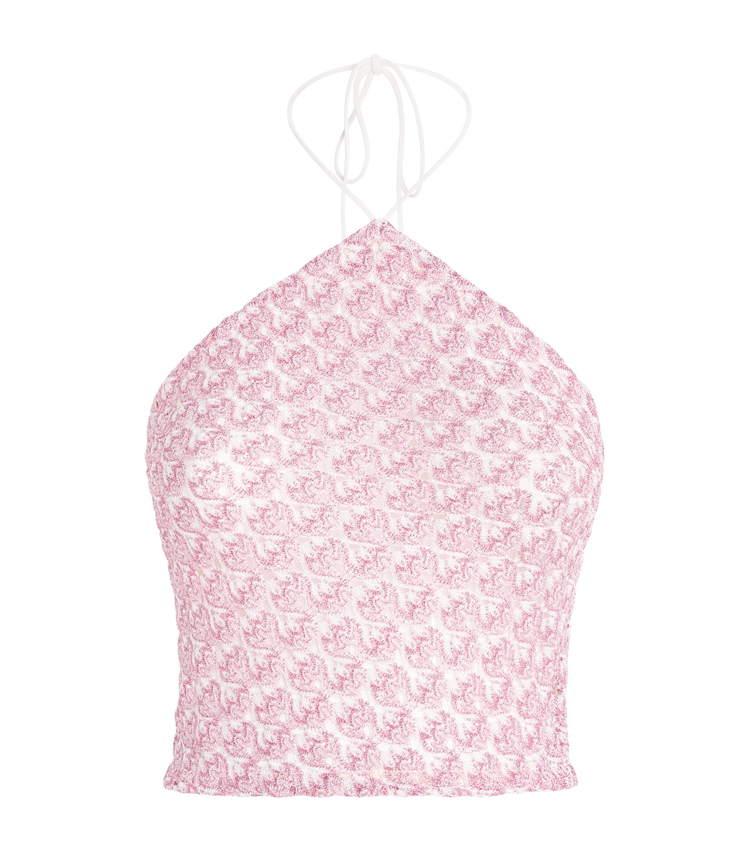 Missoni Womens Metallic Halterneck Top Pink
