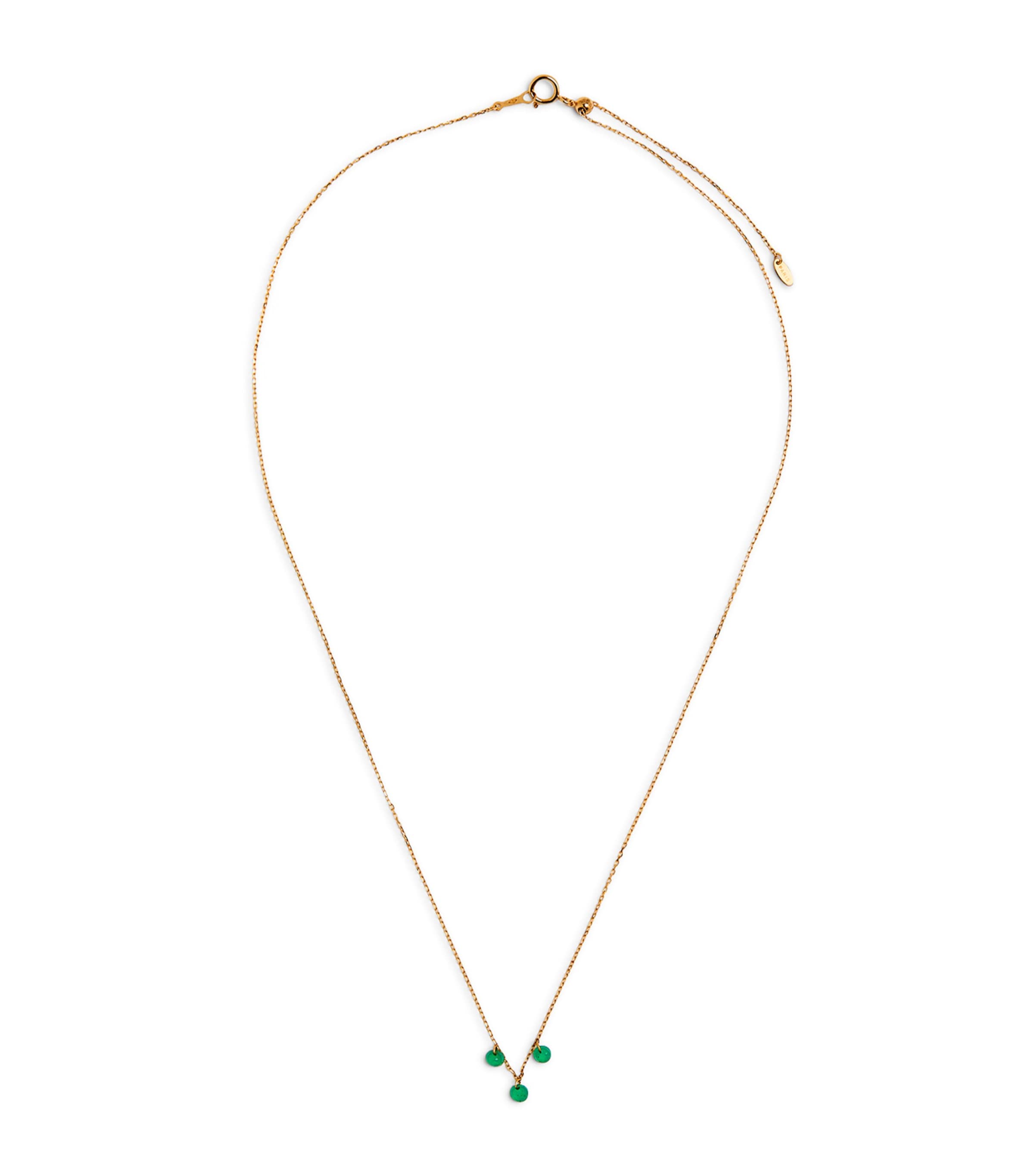 Yellow Gold Dancing Emerald Necklace