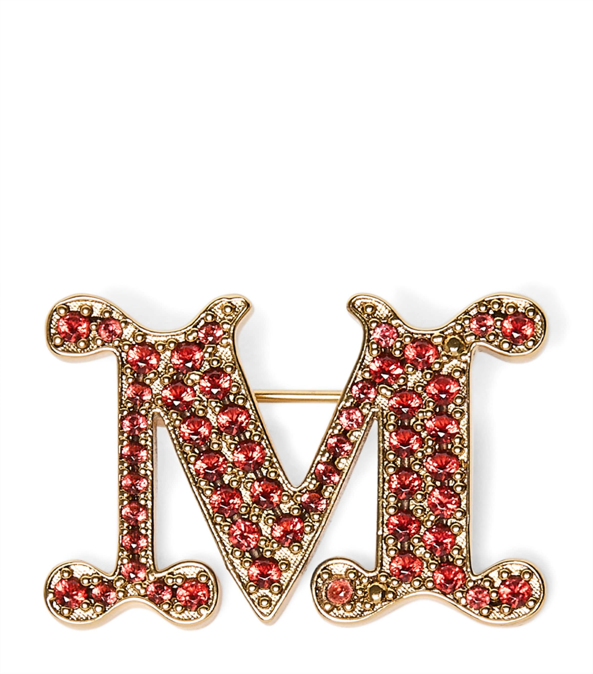 Embellished Monogram Brooch