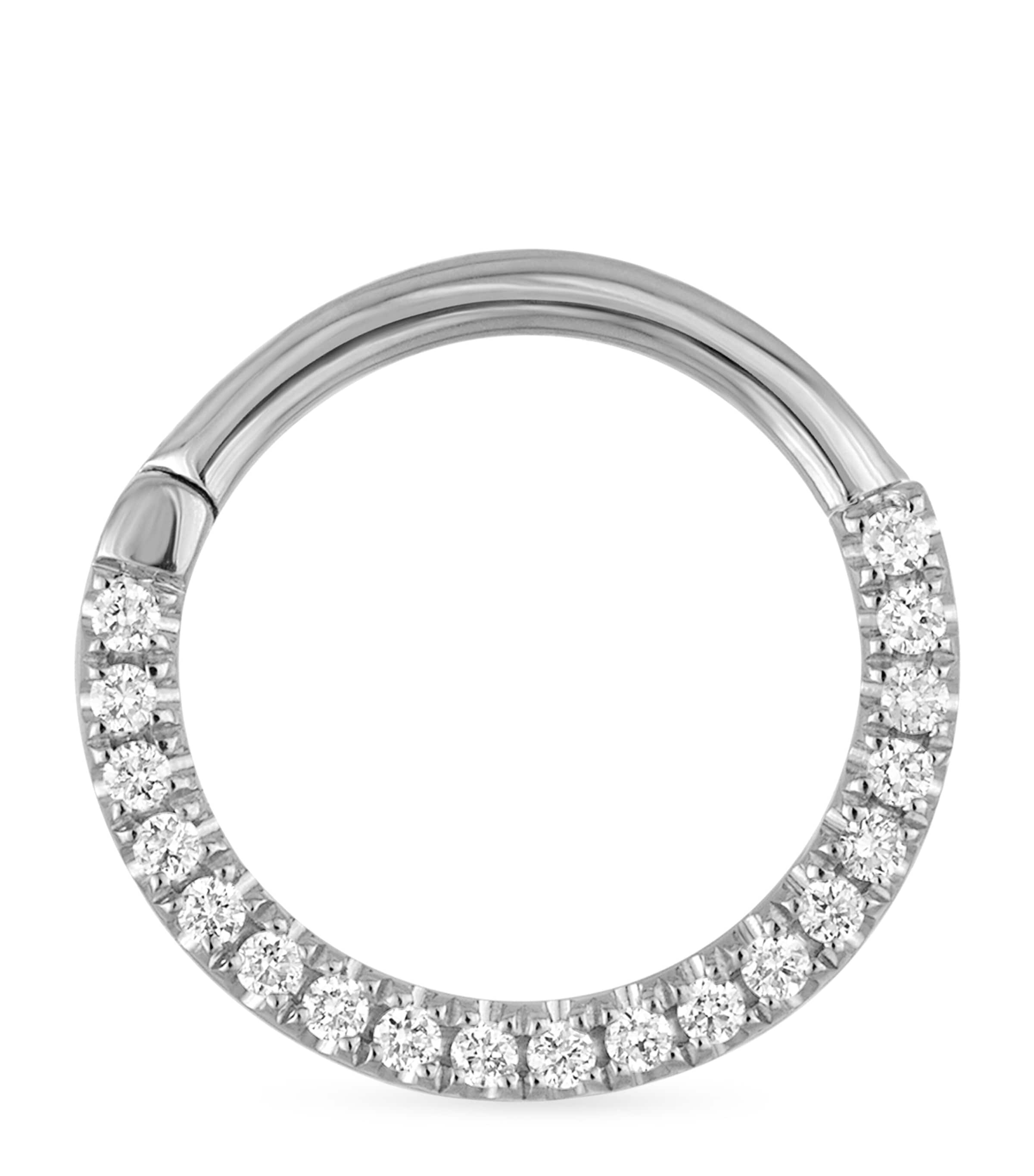 Maria Tash Diamond Horizontal Eternity Single Hoop Earring (9.5mm) White Gold