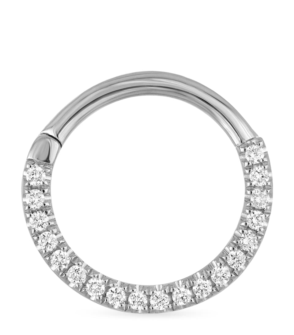 Maria Tash Diamond Horizontal Eternity Single Hoop Earring (9.5mm) White Gold