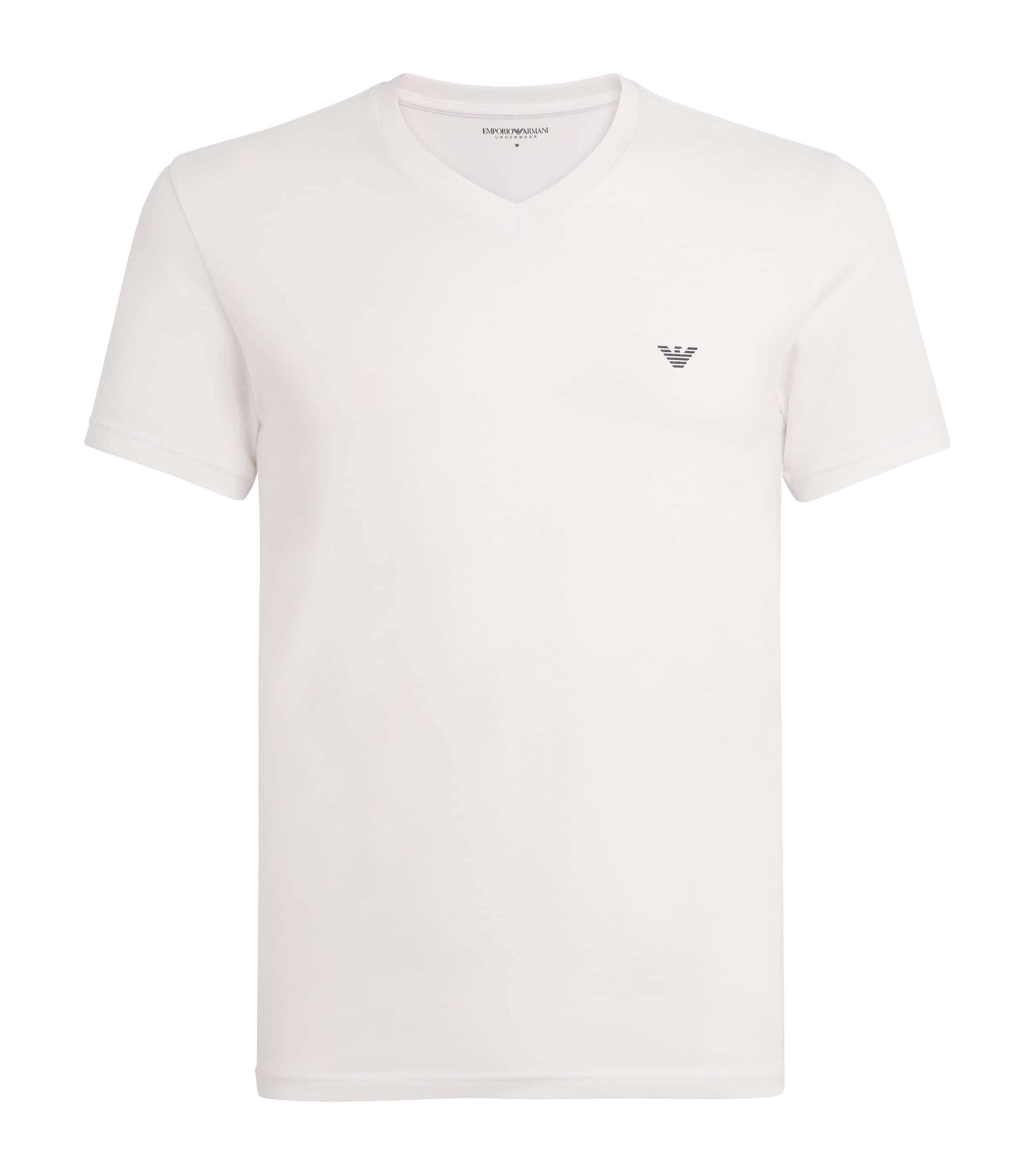 Stretch-Cotton Eagle Logo V-Neck T-Shirt