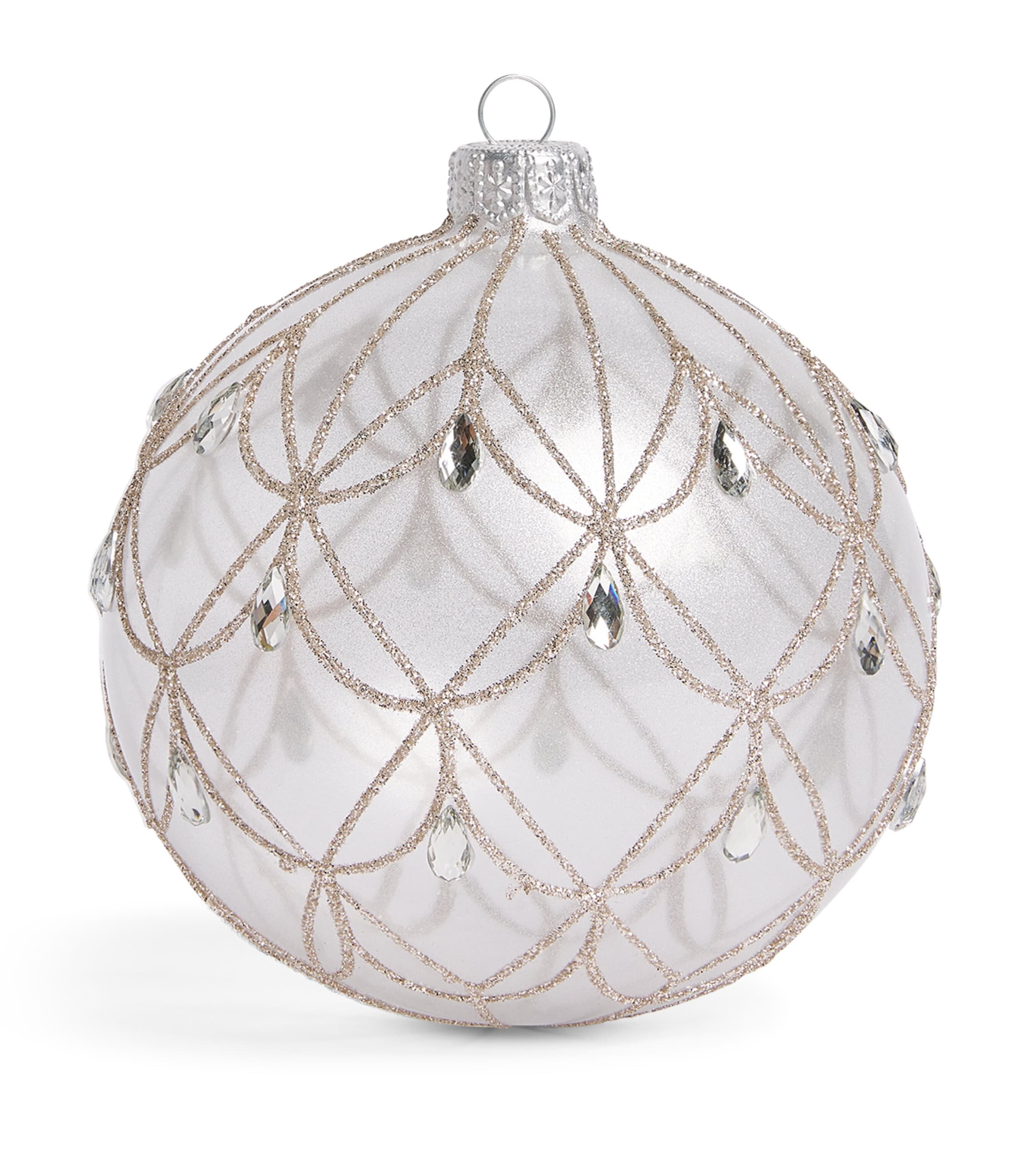 Harrods Crystal-Embellished Glitter Bauble Slv Trsprt Mtlc Efct