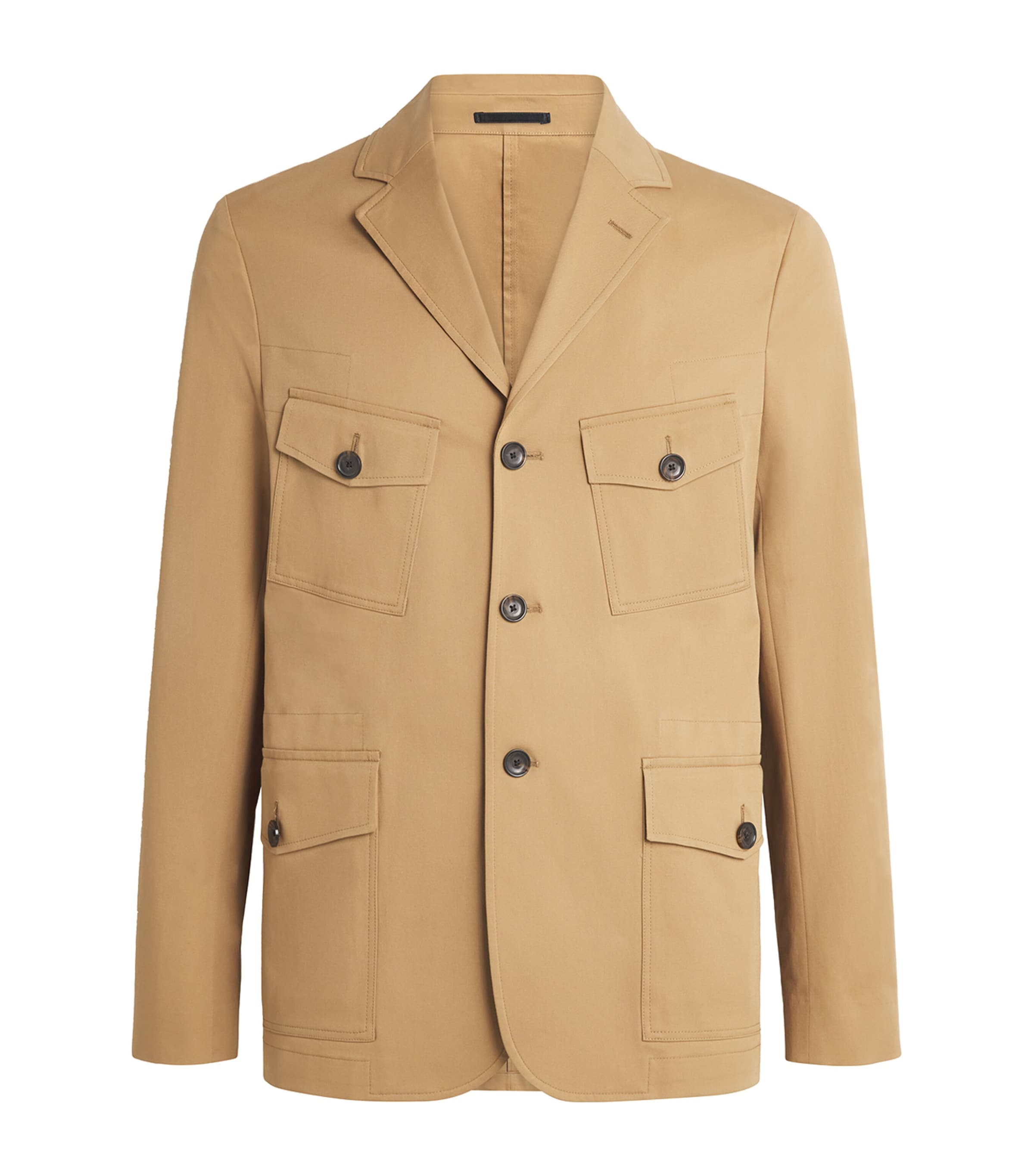 Stretch-Cotton Utility Blazer