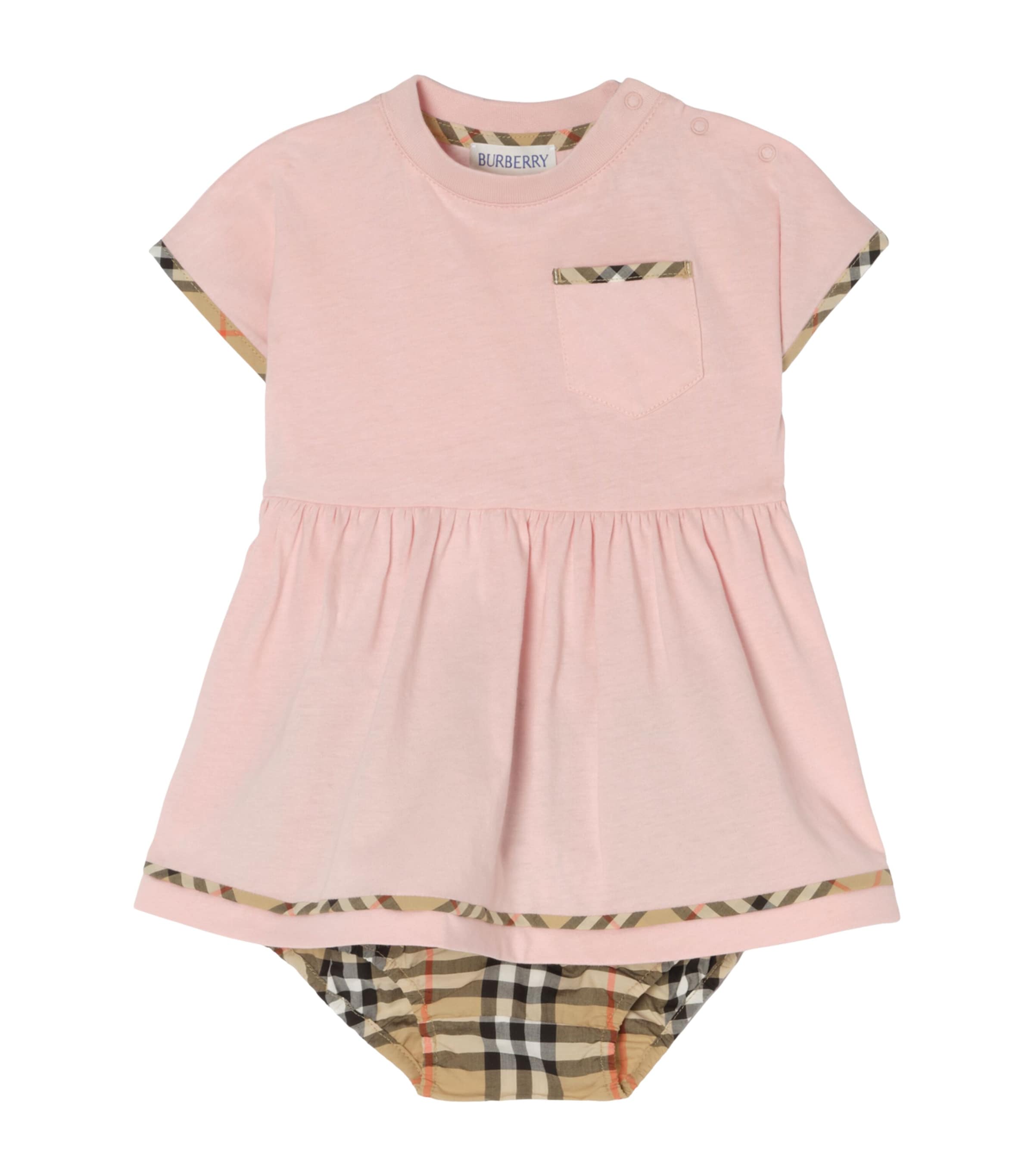 Burberry Kids Check-Trim Dress and Bloomers Set (1-18 Months) Bouquet