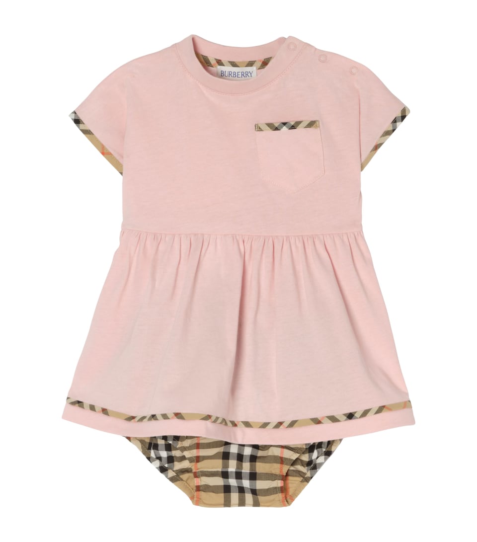 Burberry Kids Check-Trim Dress and Bloomers Set (1-18 Months) Bouquet