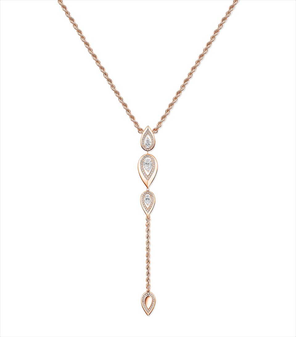 Messika Fiery Diamond and Pink Gold Tie Necklace (0.71ct) Pink Gold