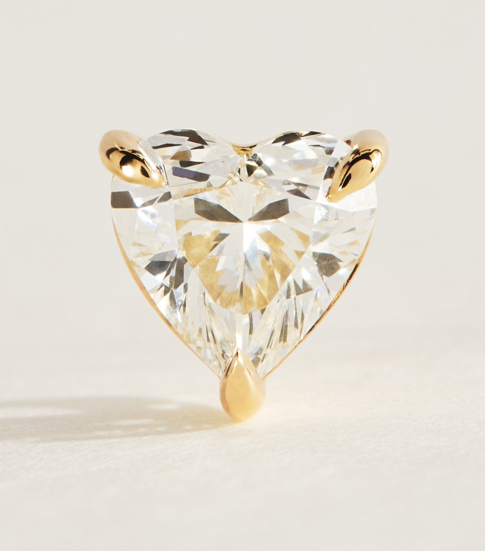 Persée Yellow Gold and Heart Diamond Single Stud Earring Yellow Gold
