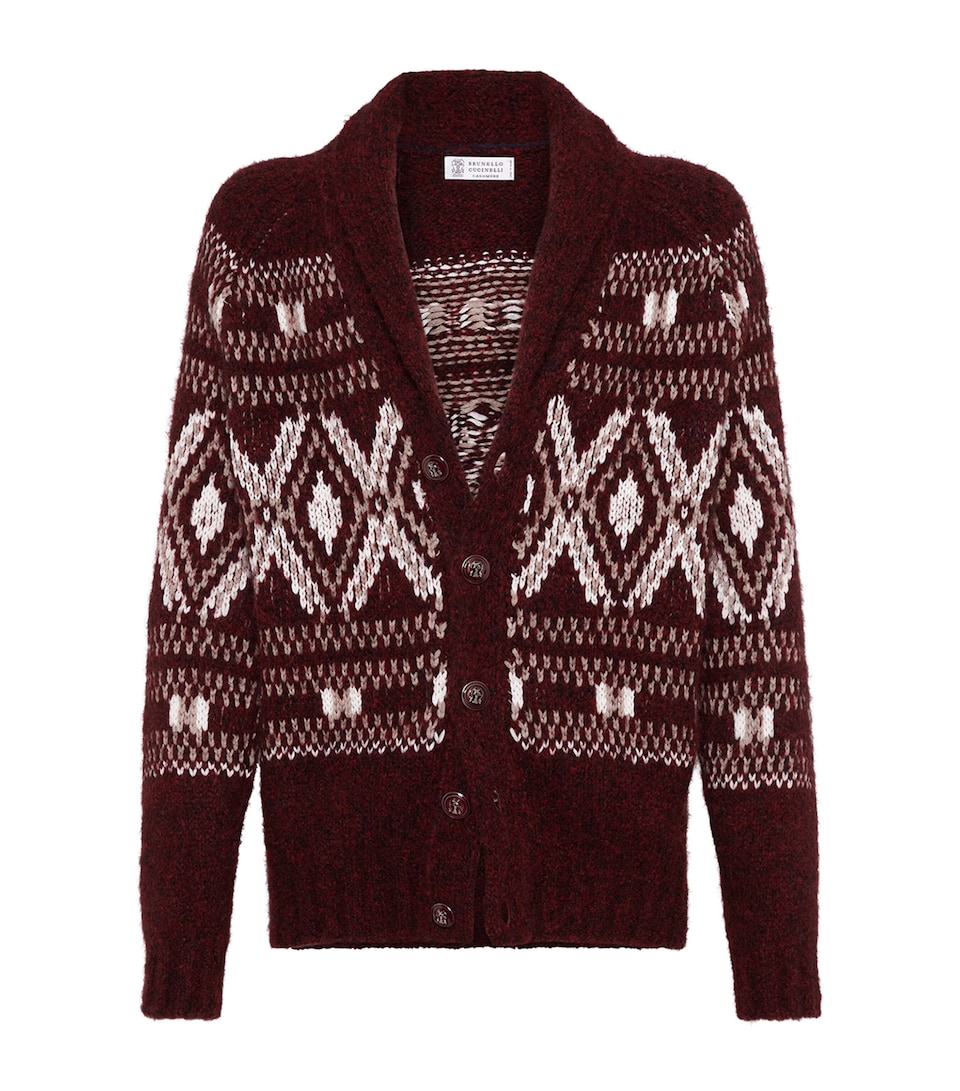 Wool-Blend Jacquard Cardigan