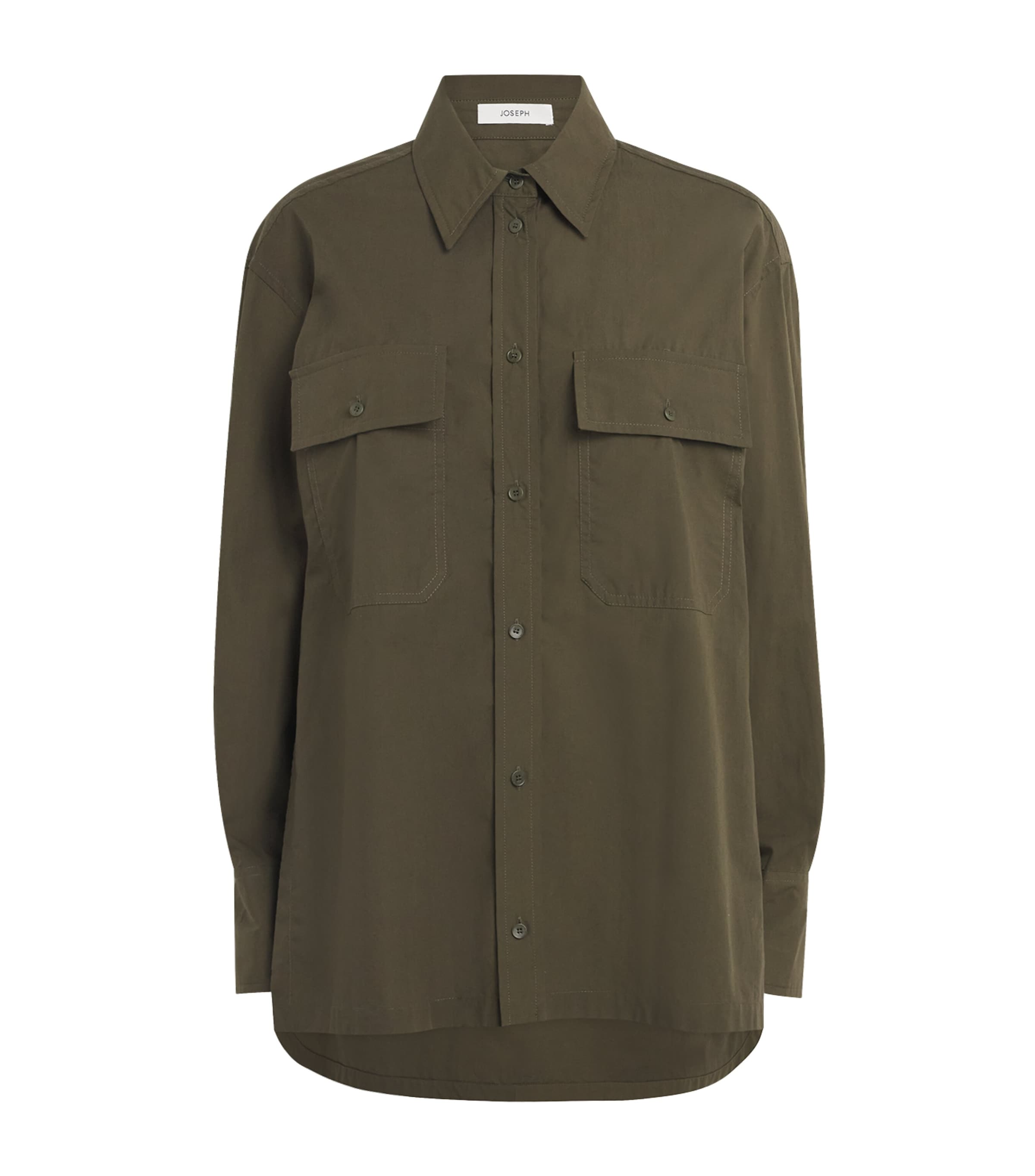 Joseph Womens Cotton Poplin Ranya Shirt Palm Leaf