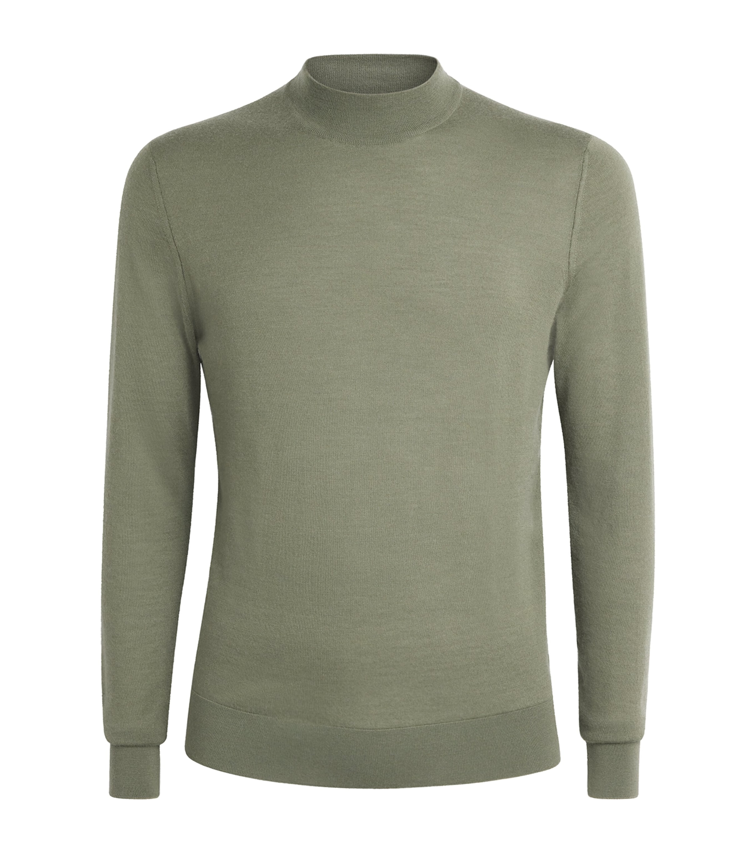 Colombo Mens Cashmere Mock-Neck Sweater Green
