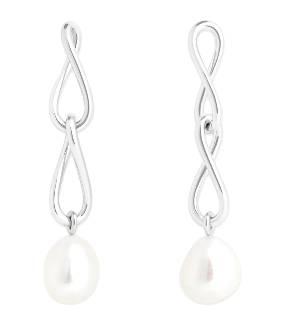 Sterling Silver and Pearl Drop Earrings
