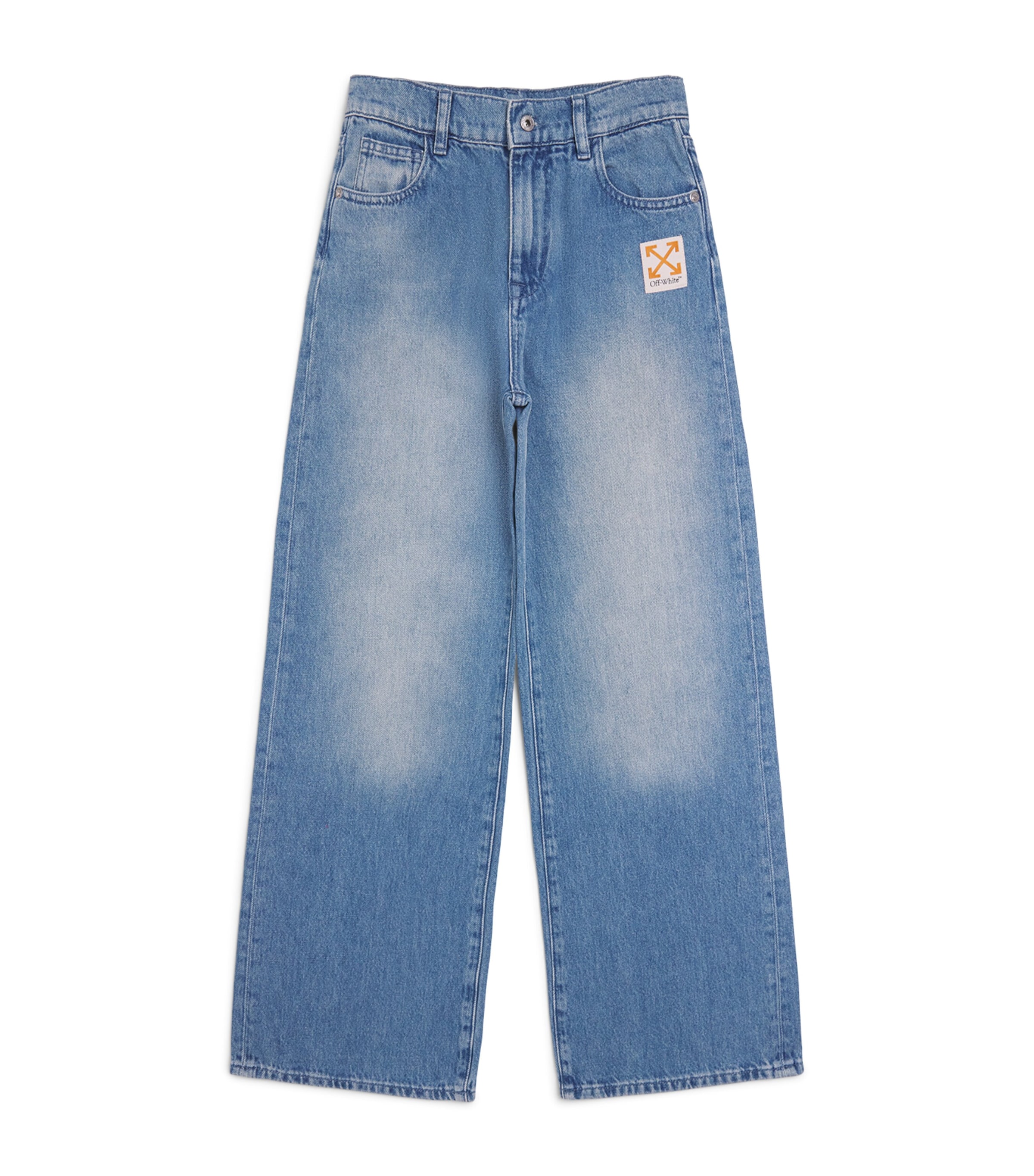 Off-White Kids Faded Straight Jeans (12-16 Years) Sand Blue T
