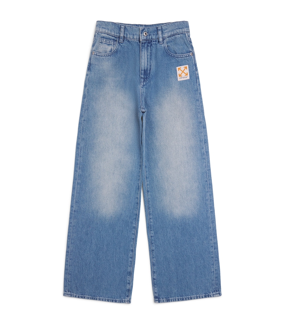 Off-White Kids Faded Straight Jeans (12-16 Years) Sand Blue T