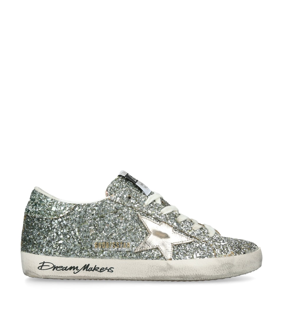 Golden Goose Glitter Super Star Sneakers Silver