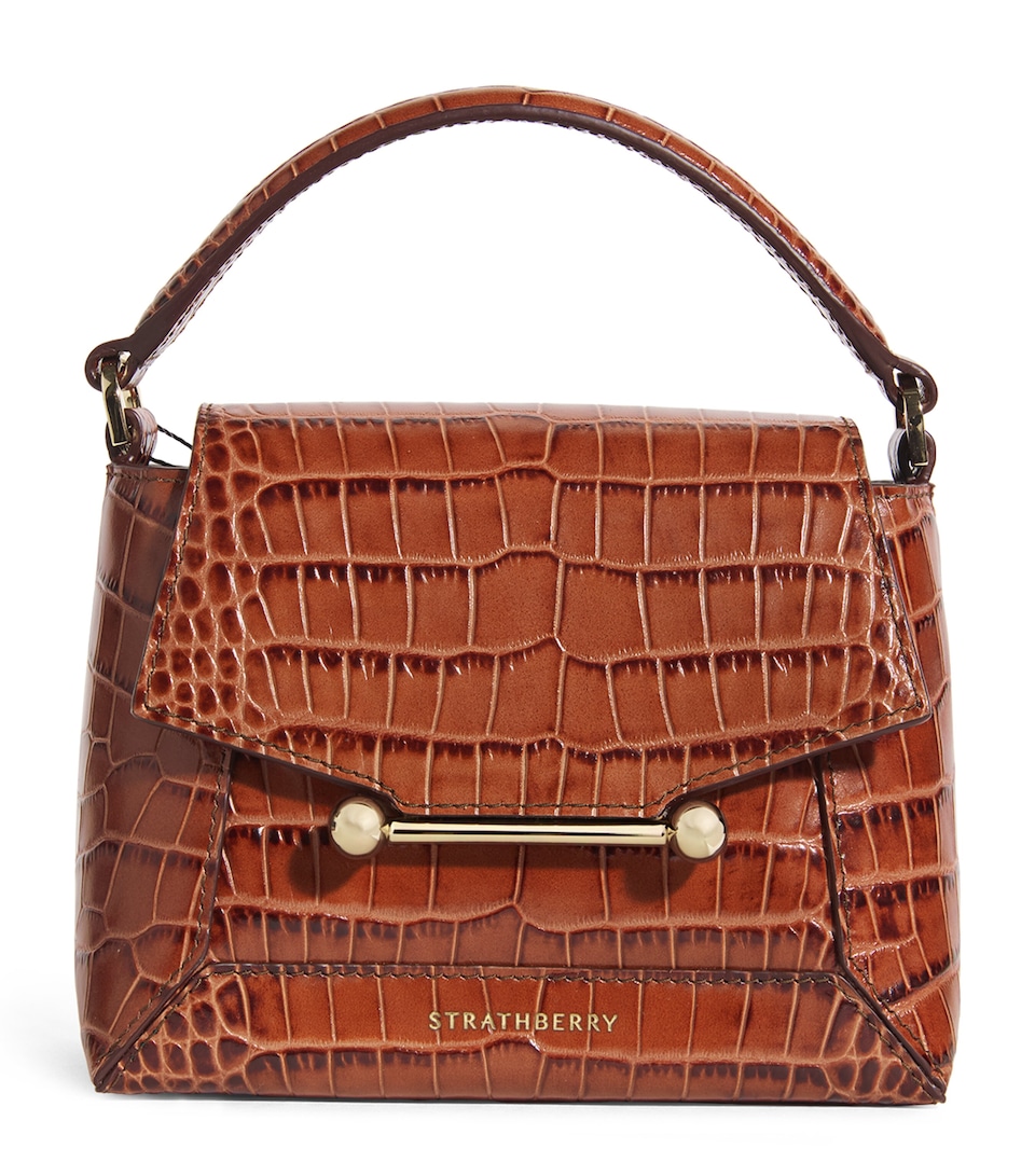 Nano Leather Mosaic Top-Handle Bag