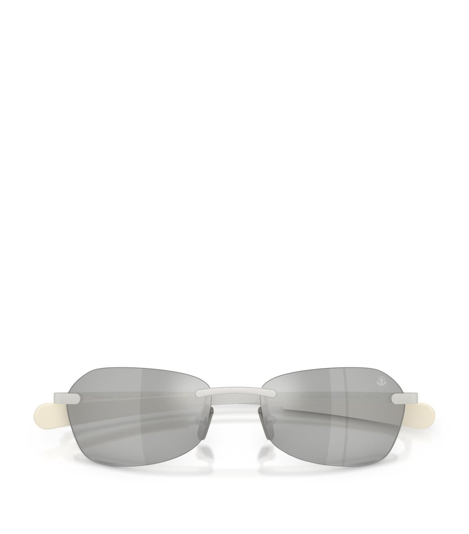 Moncler Orris Irregular Rectangle Sunglasses Silver