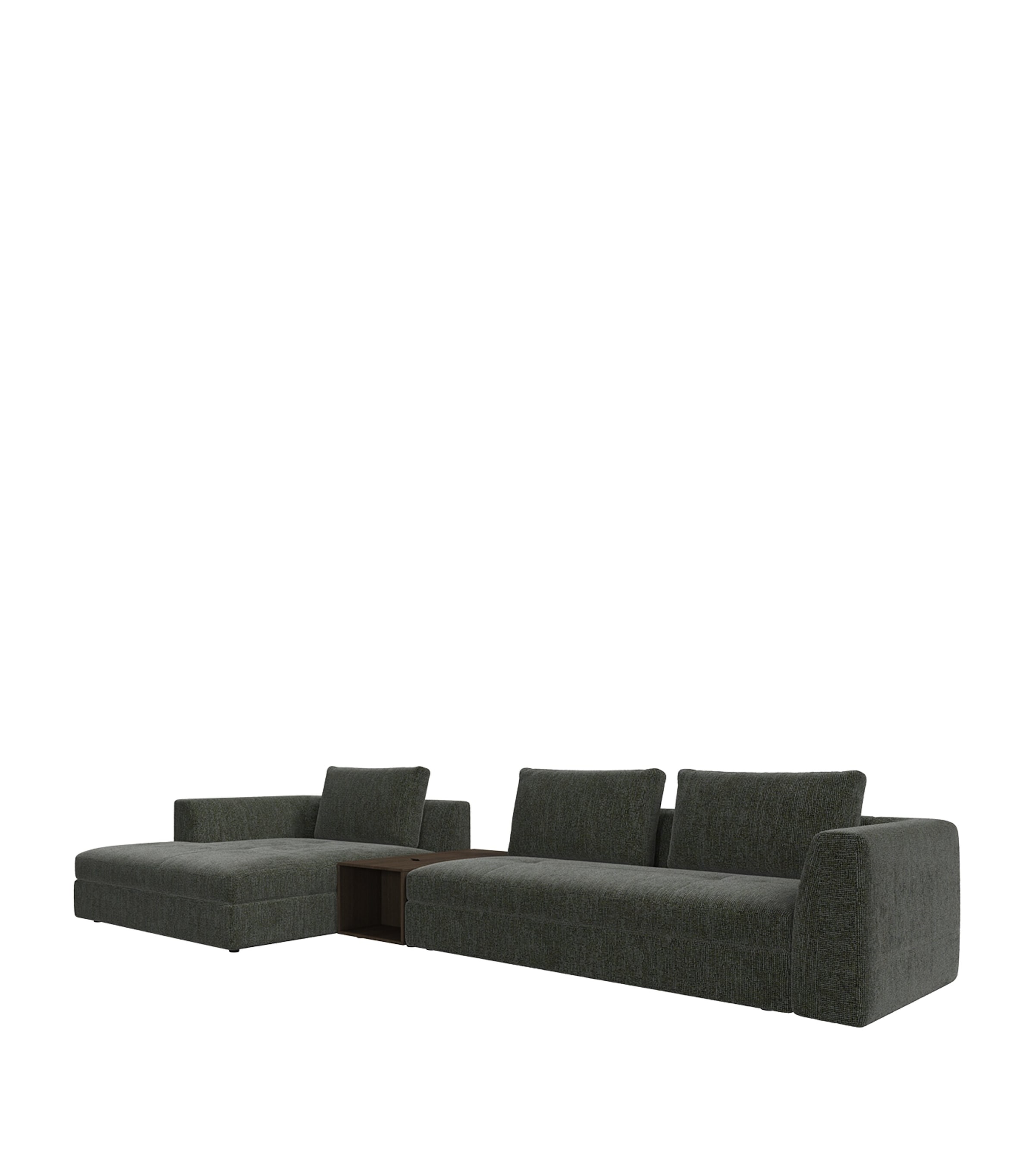 BoConcept Bergamo Chaise Longue 3-Seater Sofa with Storage Green