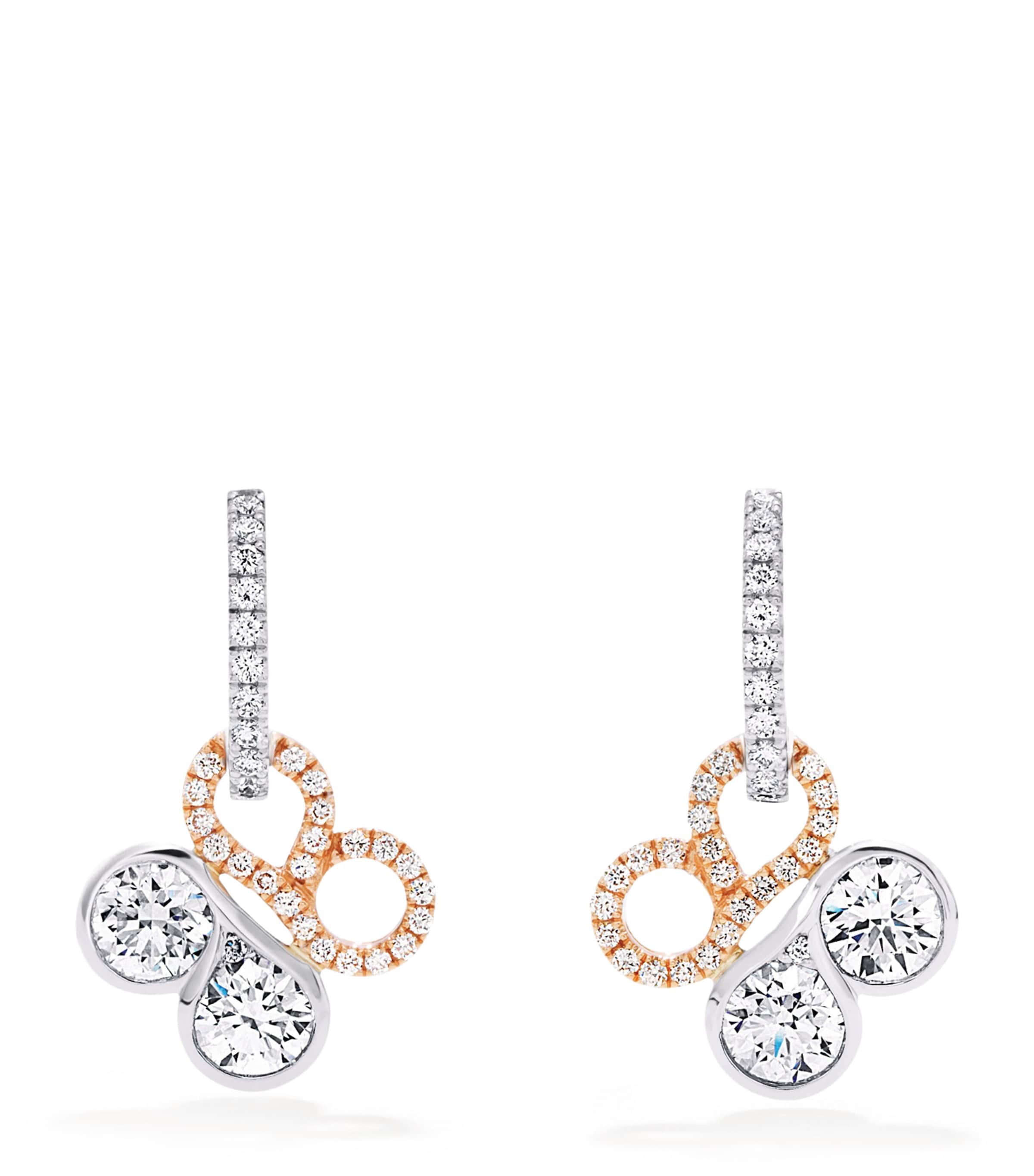 Rose Gold, Platinum and Diamond Be Boodles Earrings