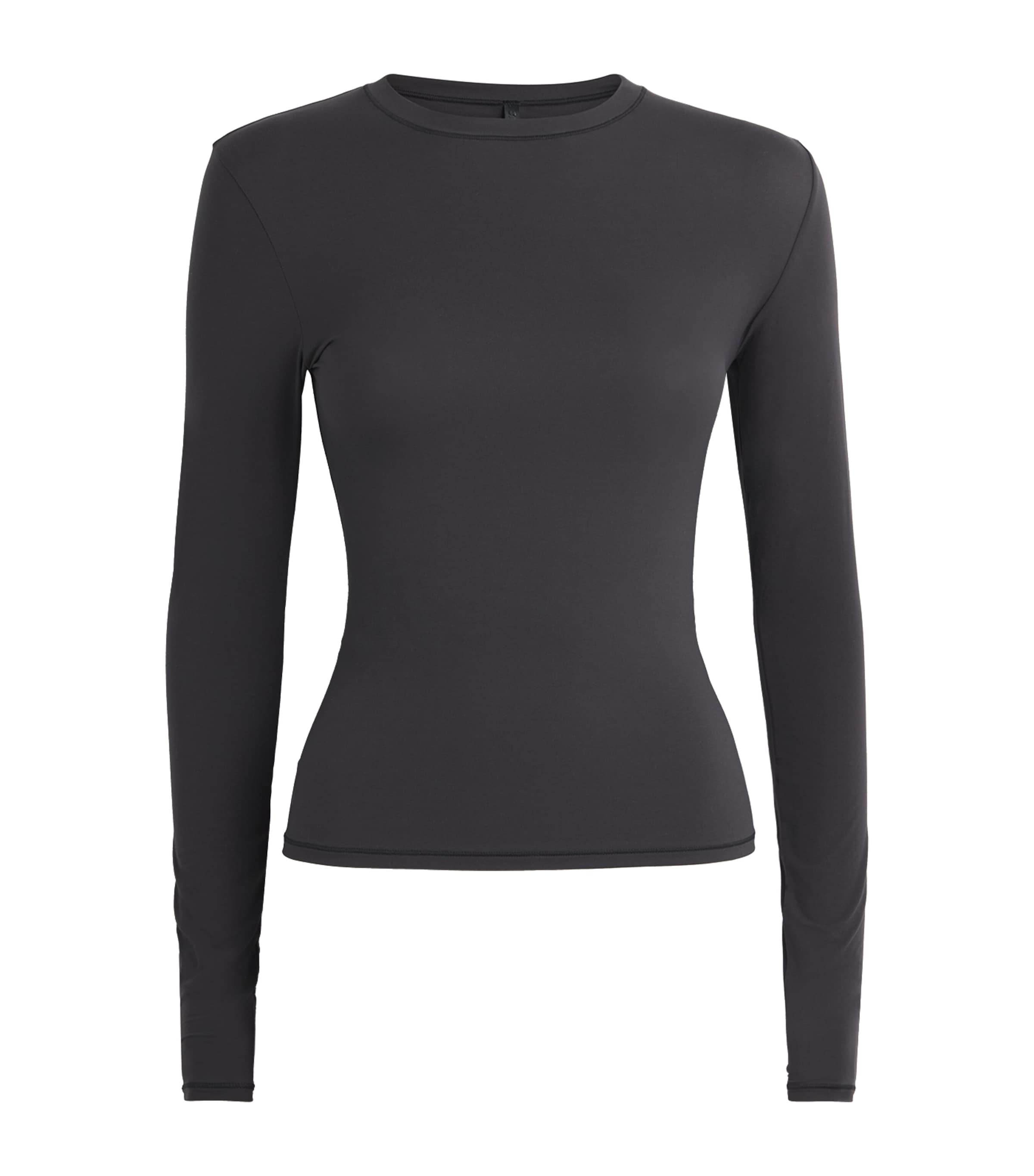 Skims Womens Fits Everybody Long-Sleeve T-Shirt Onyx