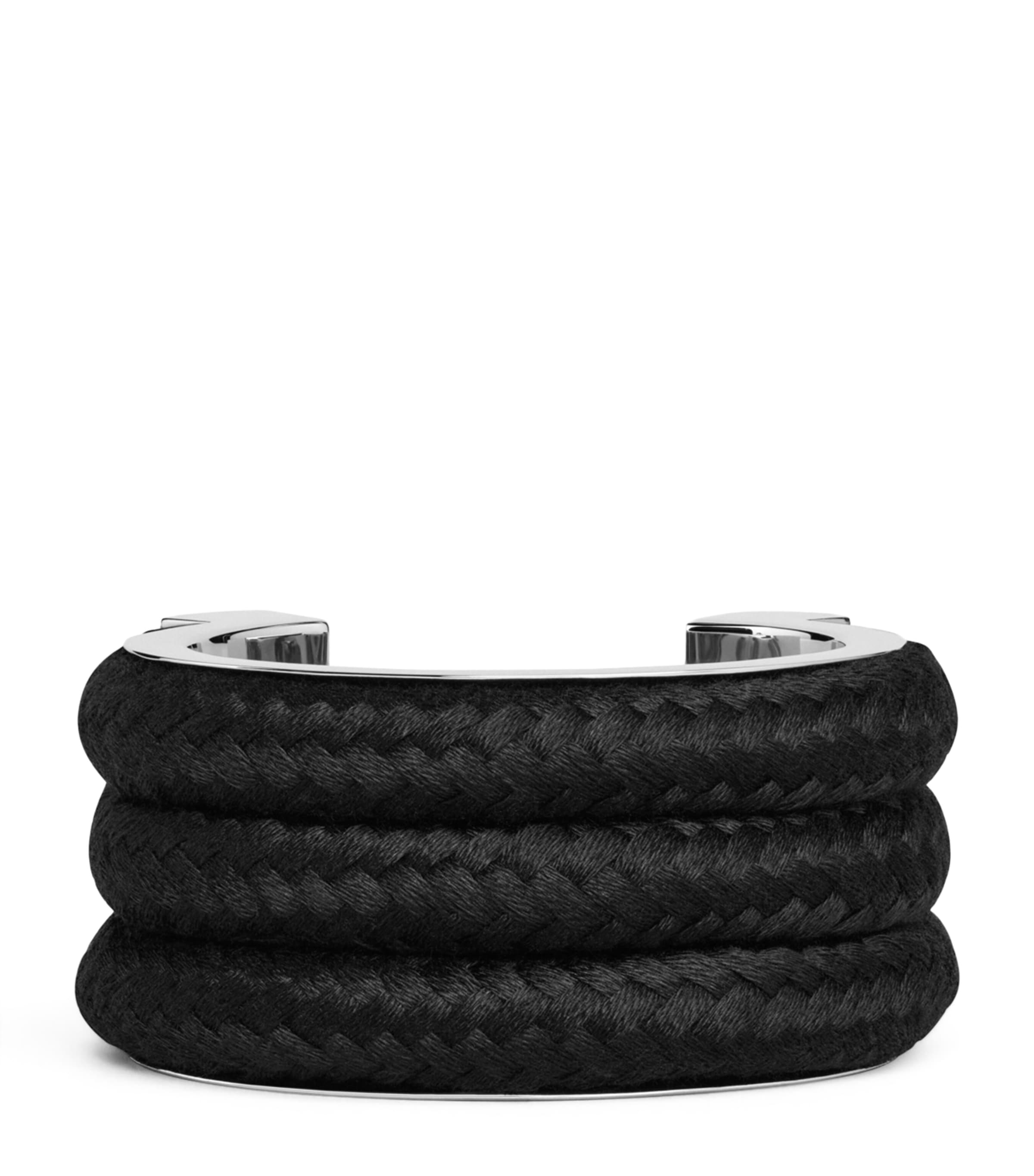 Alaïa Braided Cuff Bracelet Noir