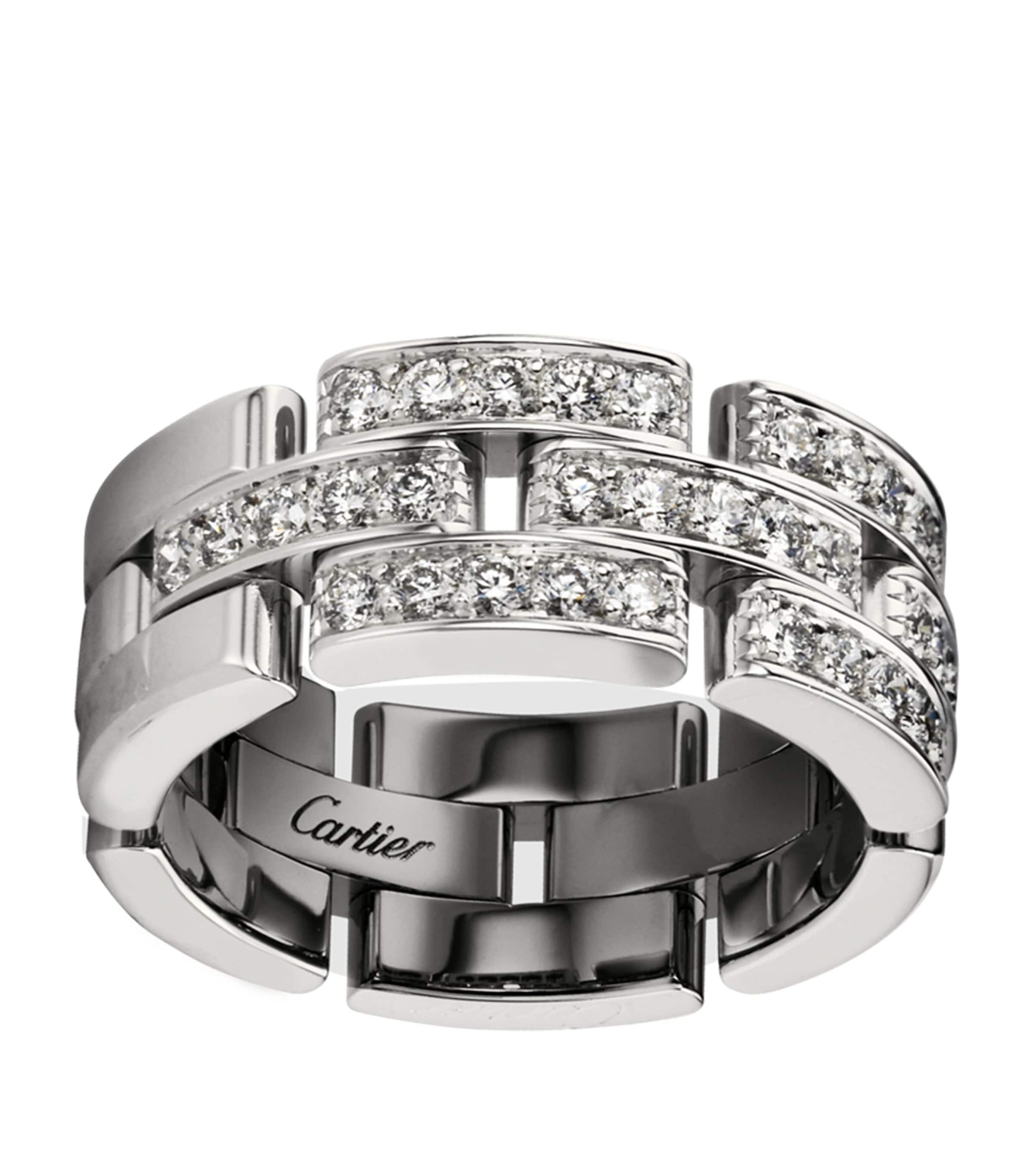White Gold and Diamond Maillon Panthère Ring