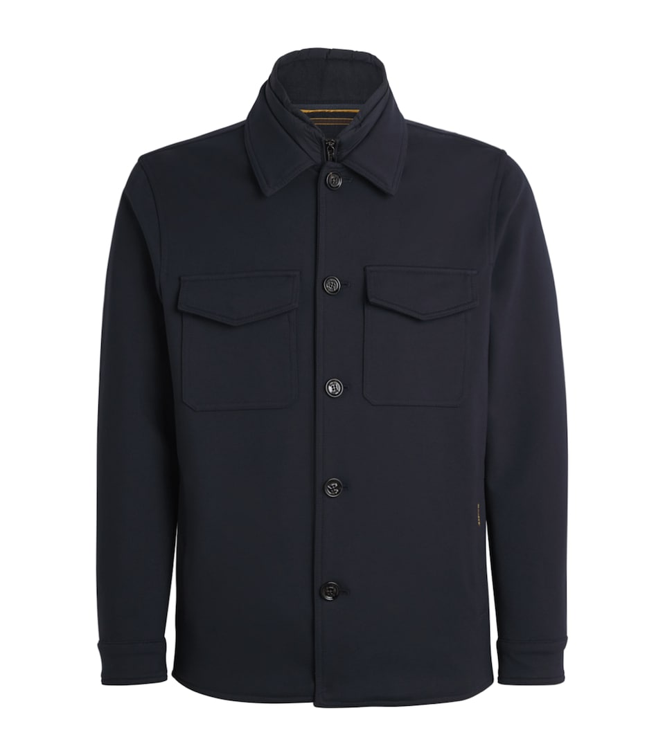 Moorer Mens Technical Overshirt Dark Blu