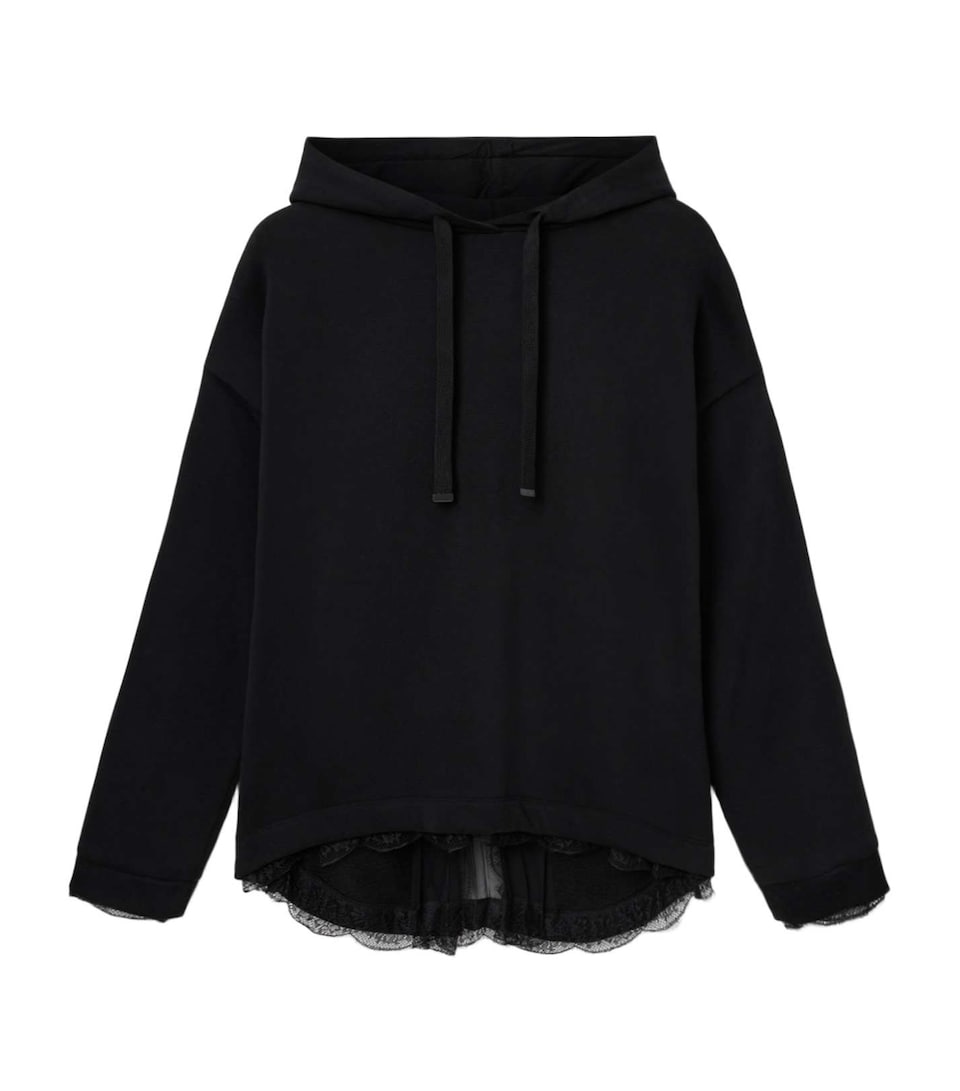 Lace-Trim Hoodie