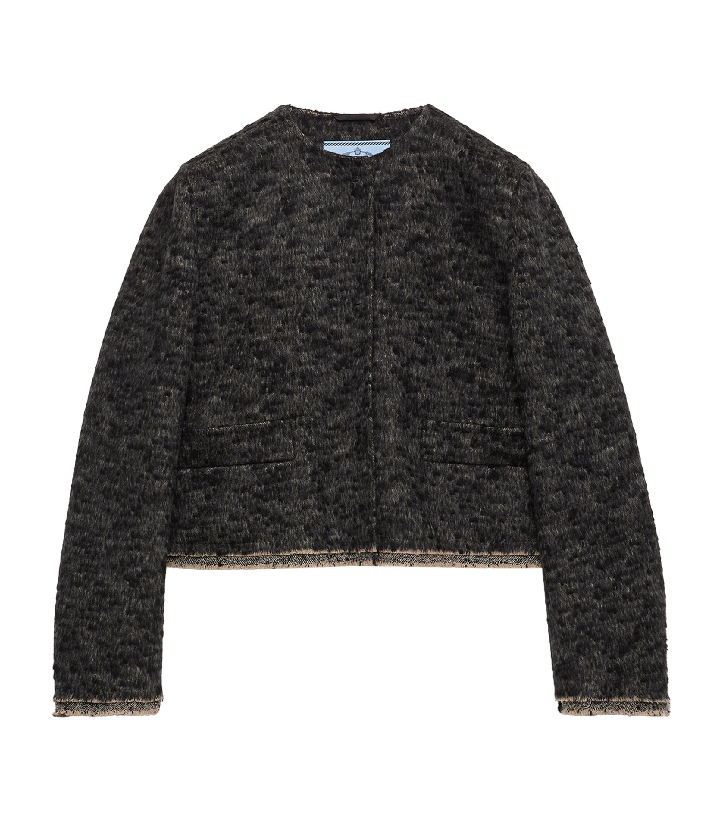 Wool-Blend Double Tweed Jacket