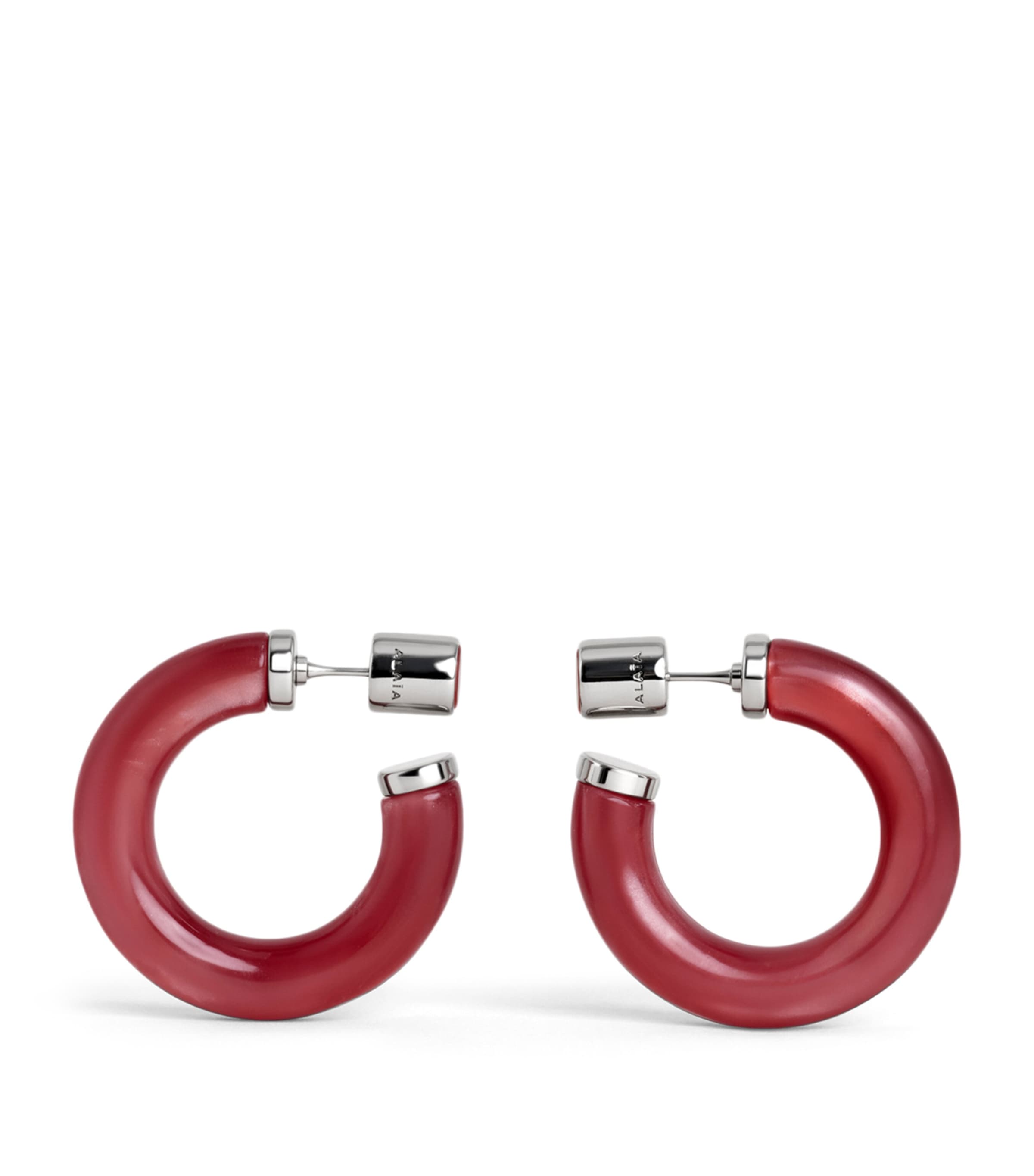 Alaïa Ray Hoop Earrings Red/silver
