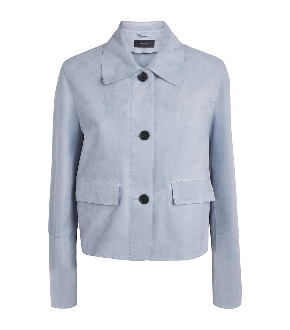 Arma Womens Lamb Suede Fem Tailored Jacket Vintage Bl
